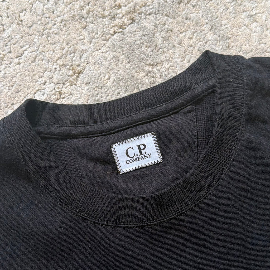C.P Company Black Graphic T-Shirt - Medium 19.5’’