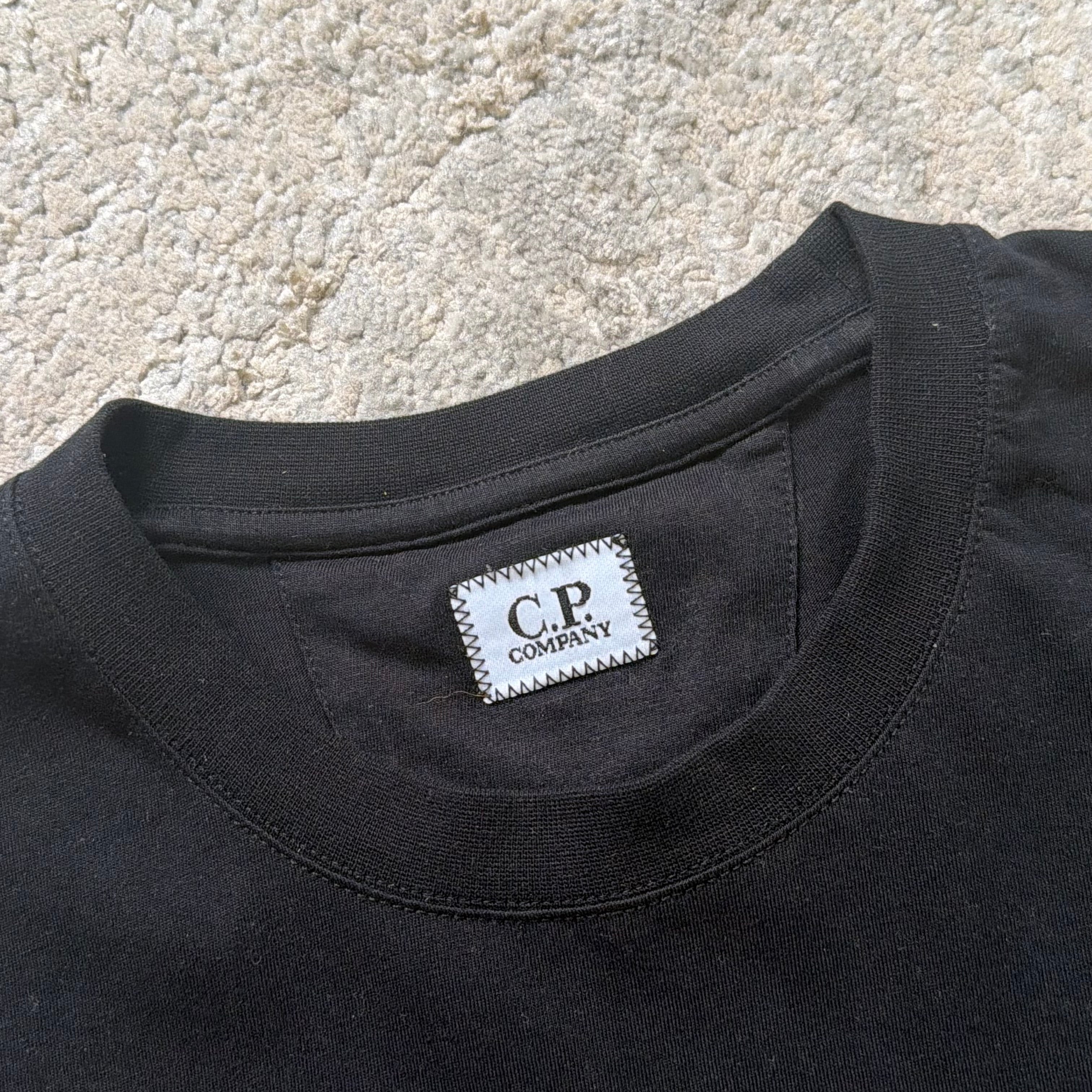 C.P Company Black Graphic T-Shirt - Medium 19.5’’