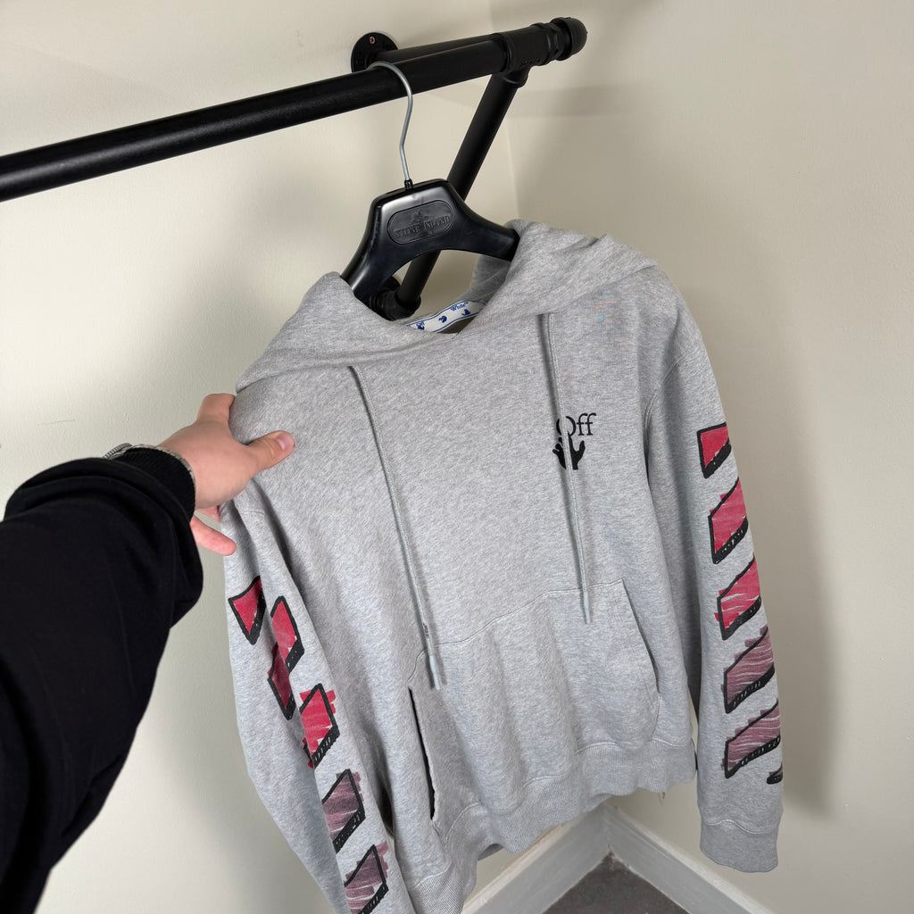 Off White Arrow Grey Hoodie - Medium 23’’