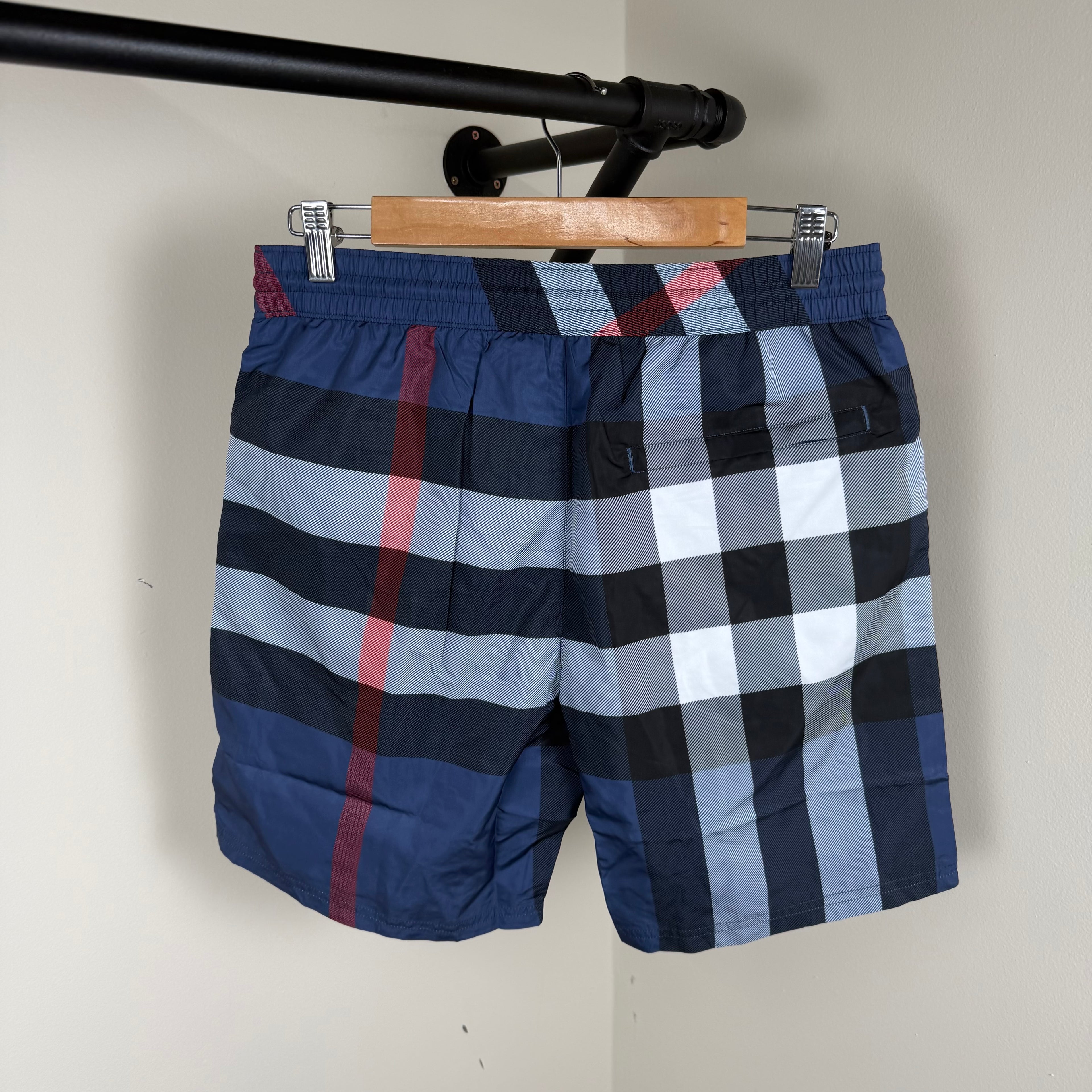 Burberry Blue Check Swimming Shorts - Medium