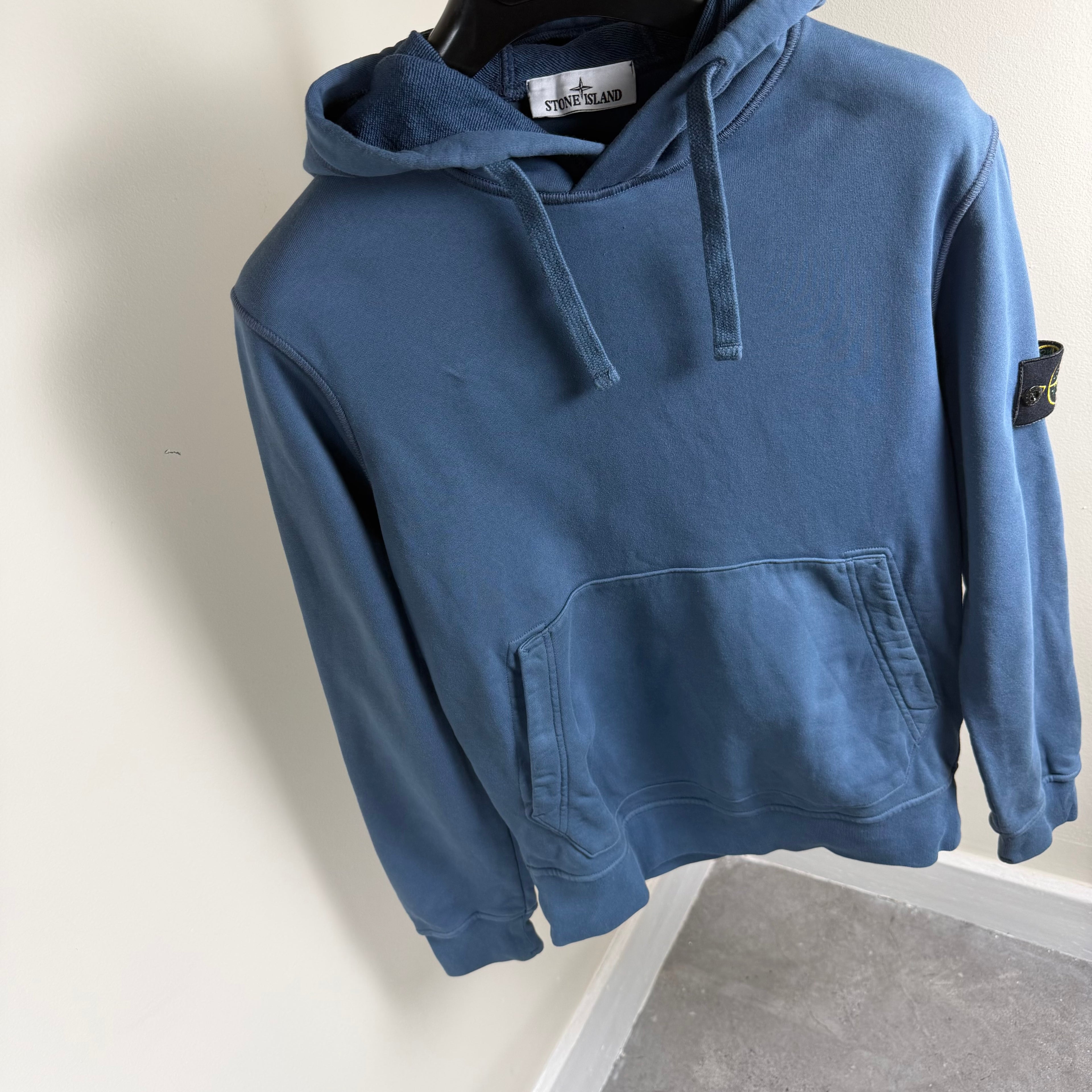 Stone Island Blue Pullover Hoodie - Medium 21’’