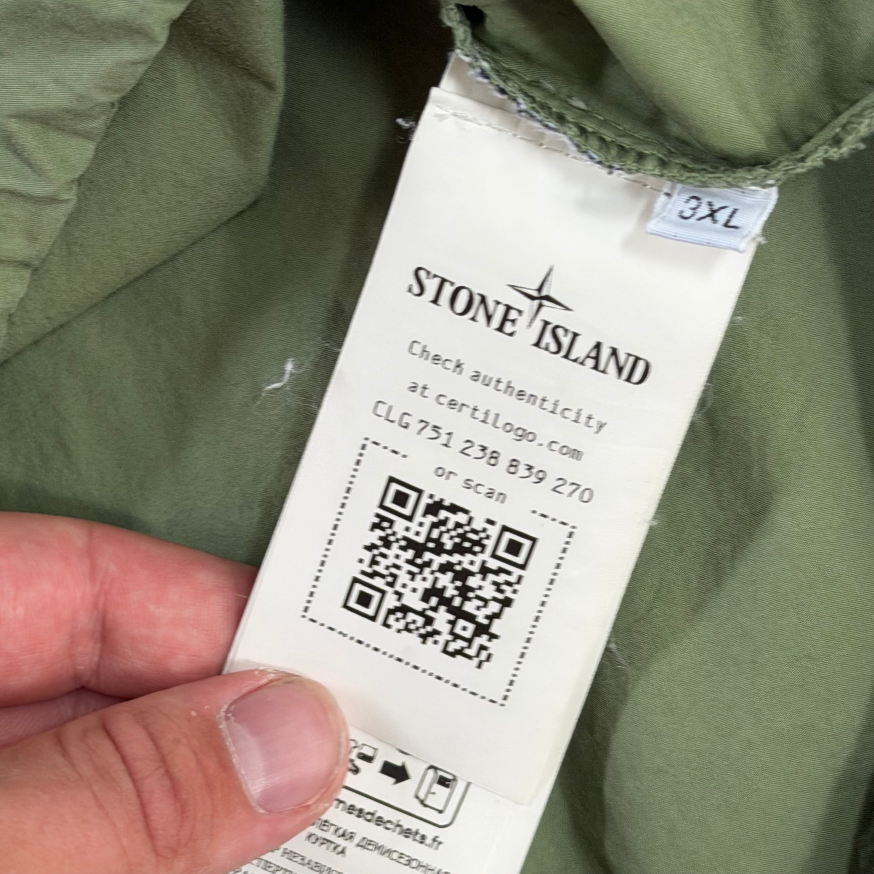 Stone Island 1/4 Zip Green Smock - 3XL 28’’