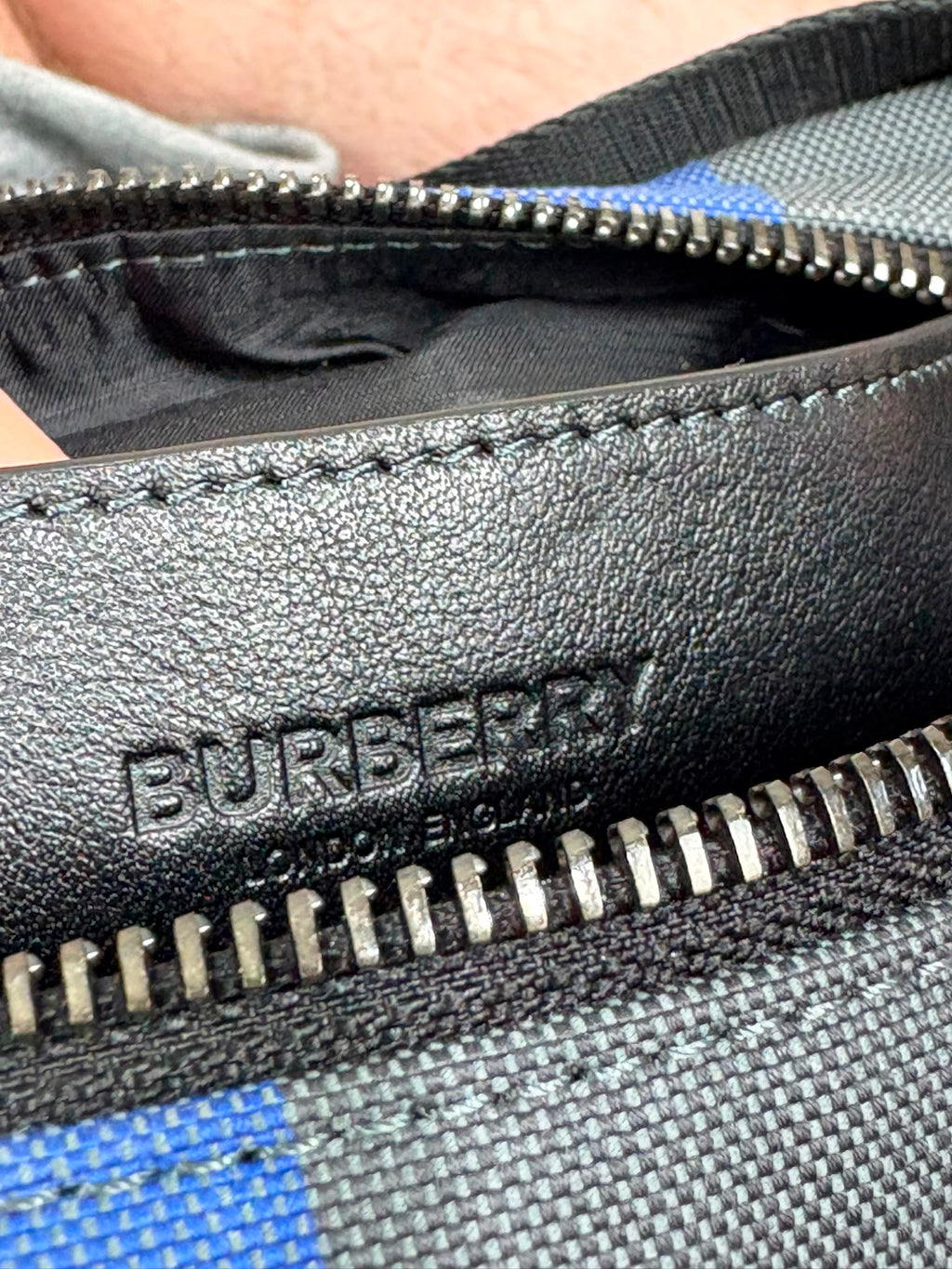 Burberry Check Bag Royal Blue - Brand New