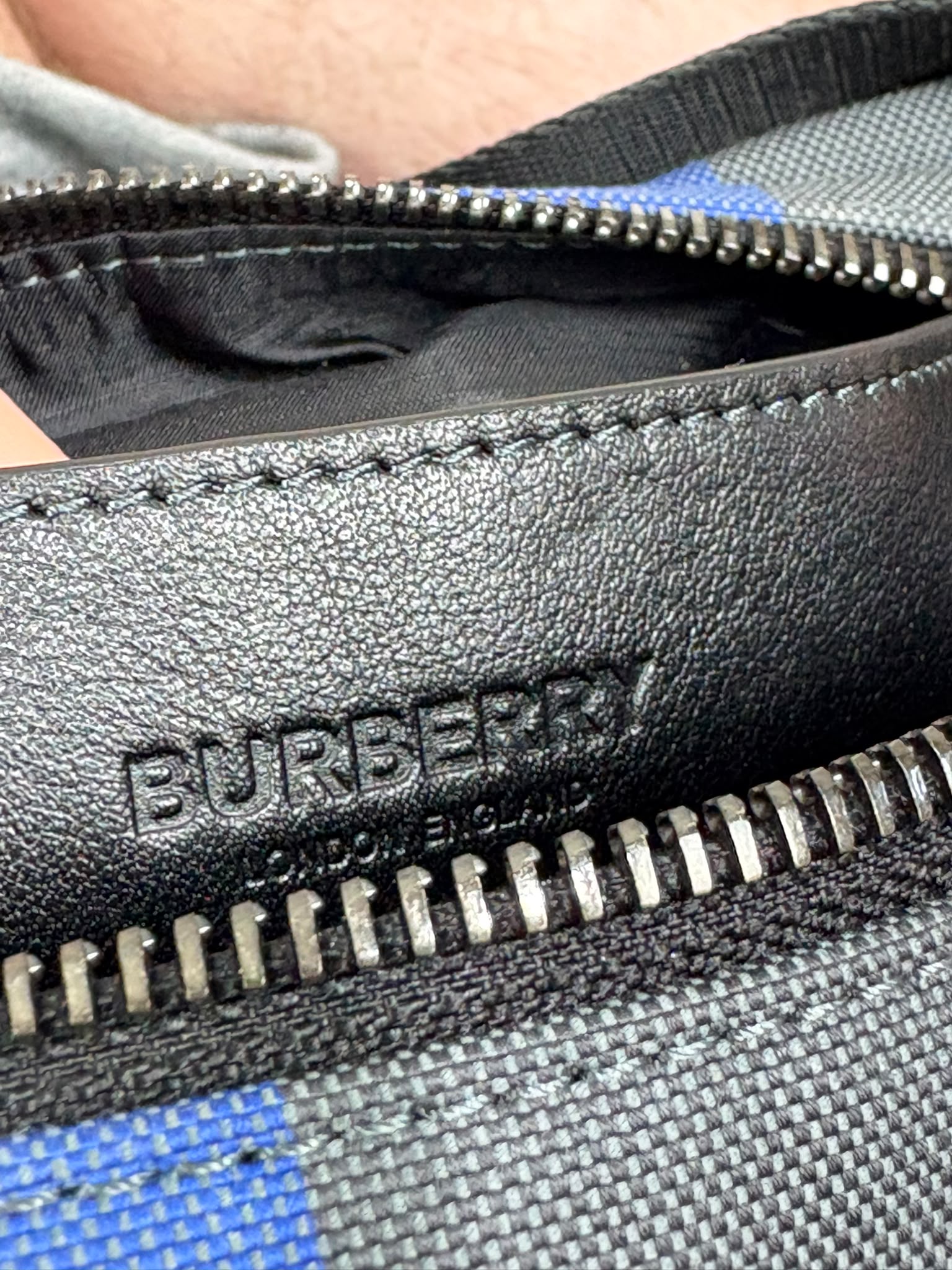 Burberry Check Bag Royal Blue - Brand New