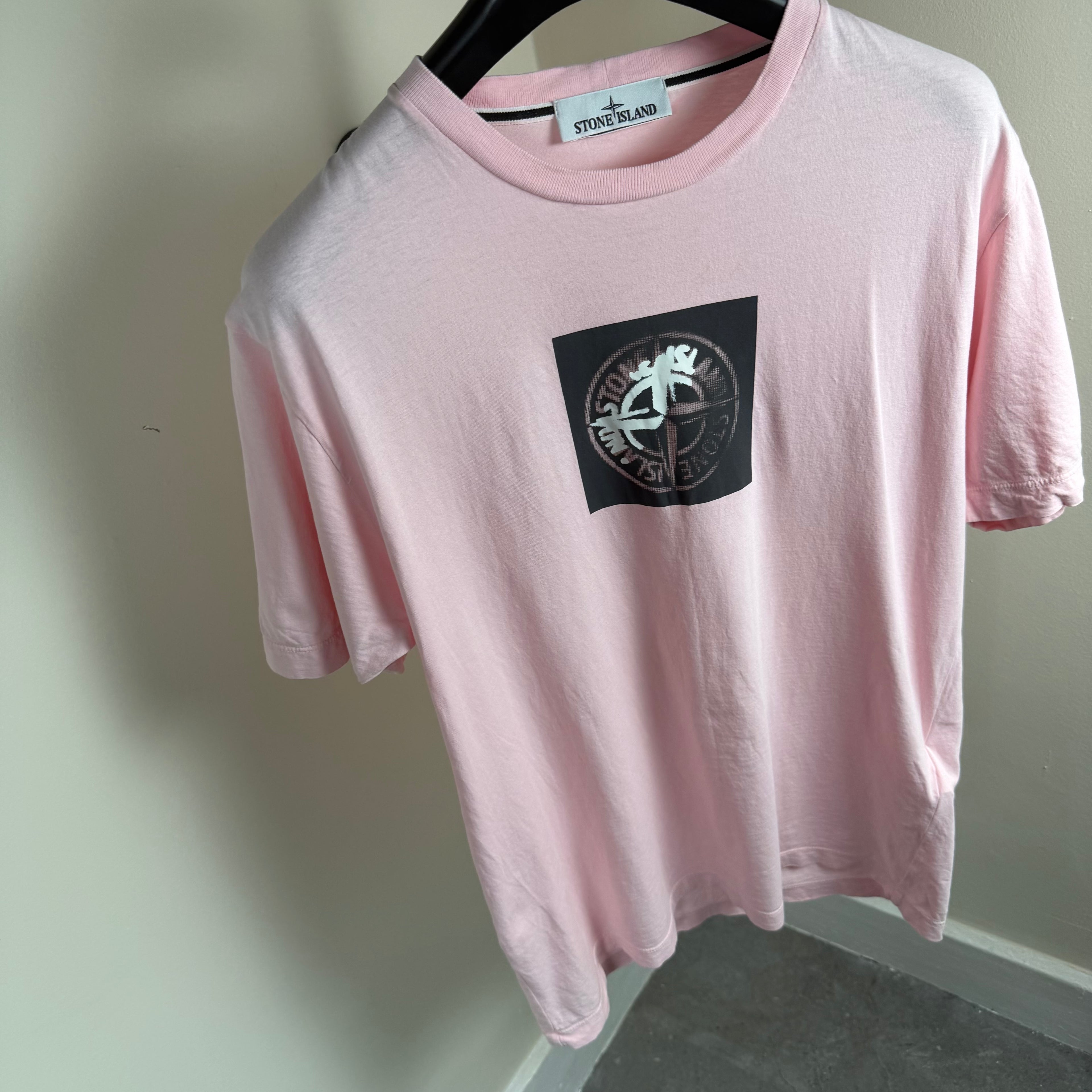 Stone Island Pink Graphic T-Shirt - Medium 19.5’’