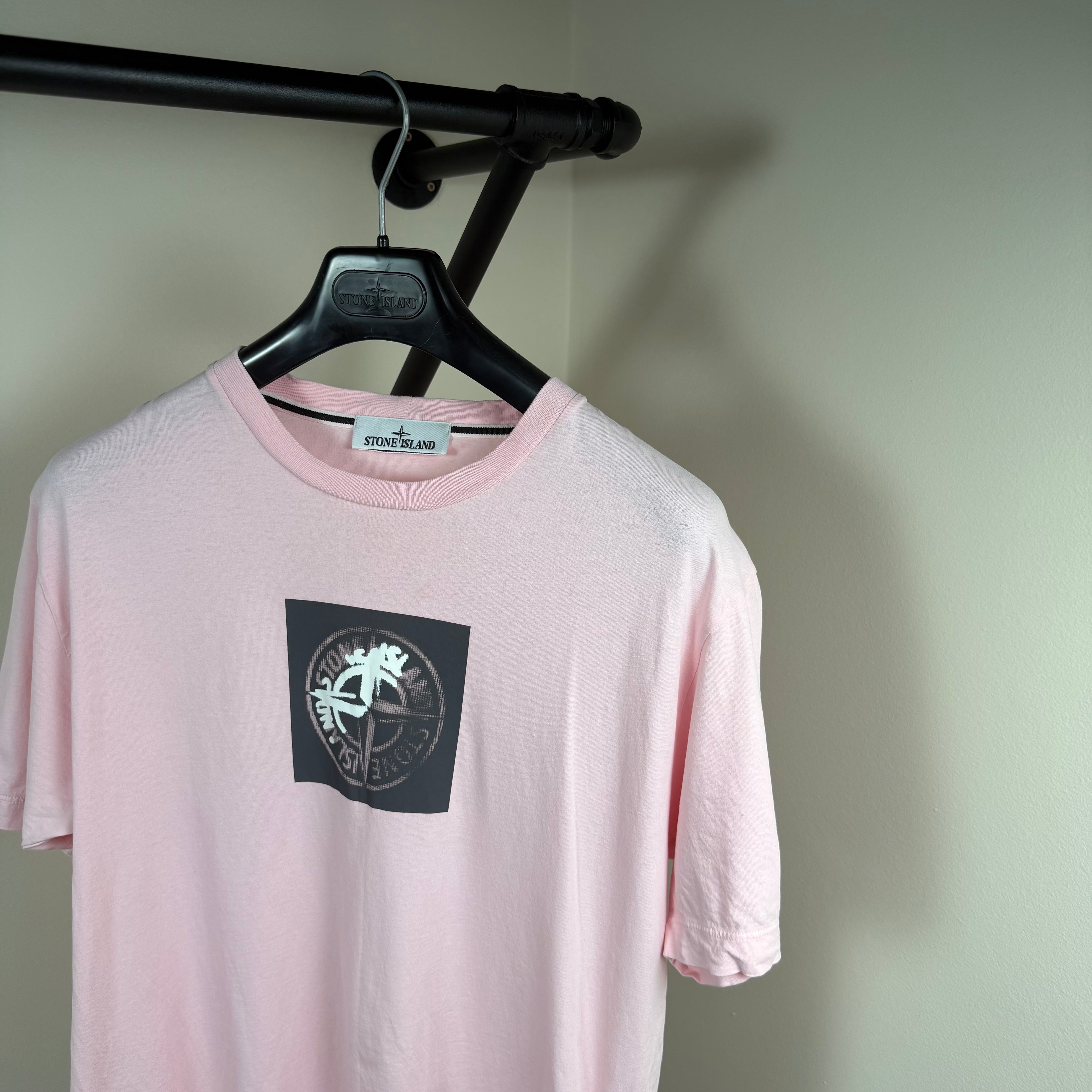 Stone Island Pink Graphic T-Shirt - Medium 19.5’’