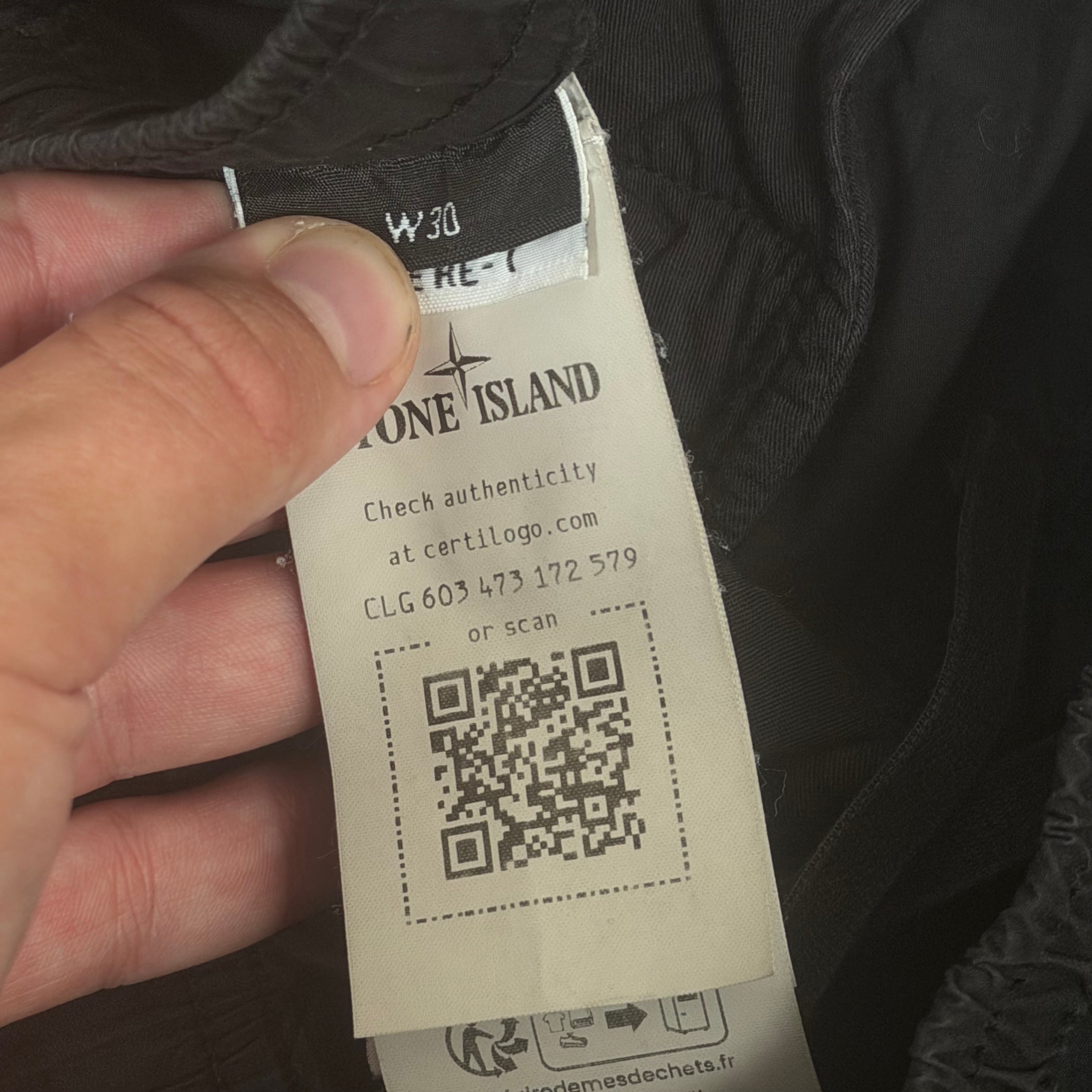 Stone Island Black Cargo Pants - 30W