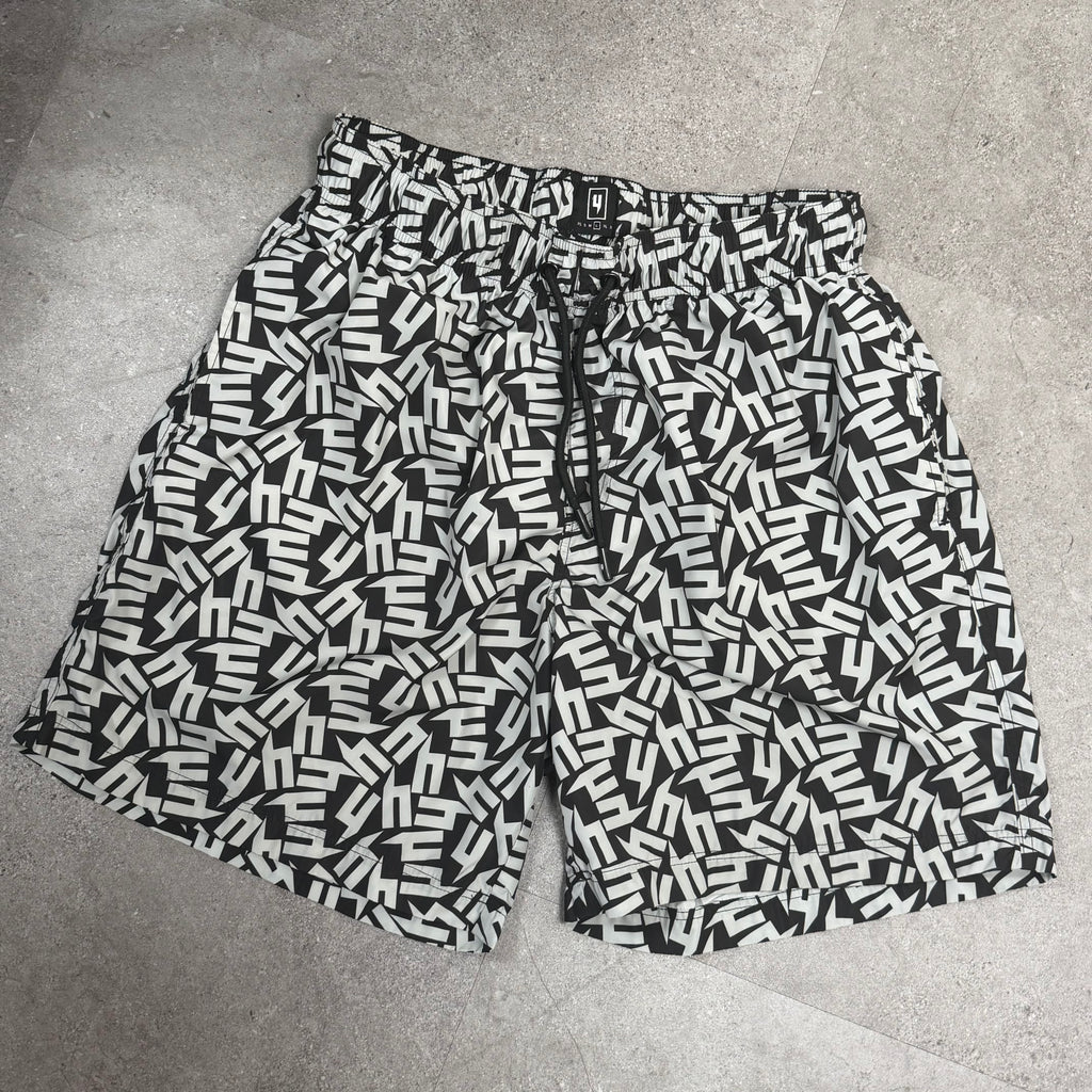 YELIR World Black/White Swimming Shorts - Large