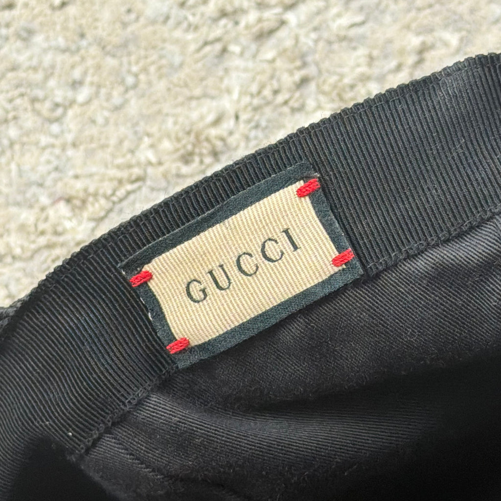 Gucci Black Monogram GG Baseball Cap - Small (57cm)