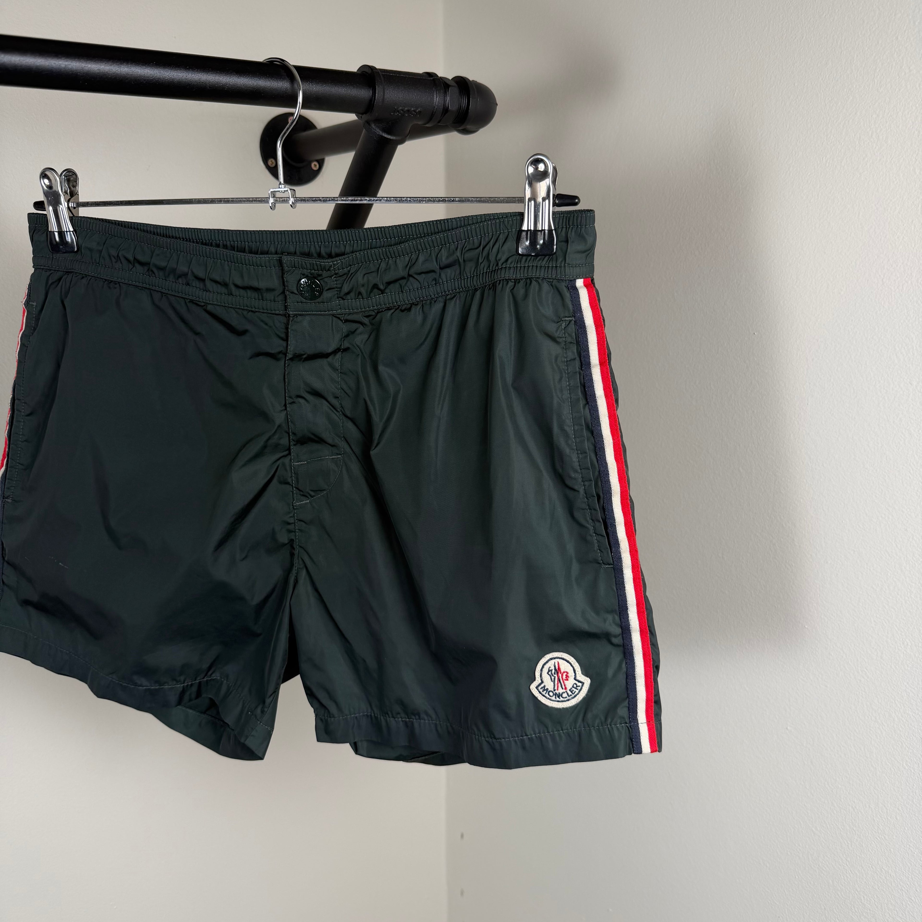 Moncler Olive Green Swimming Shorts - Small