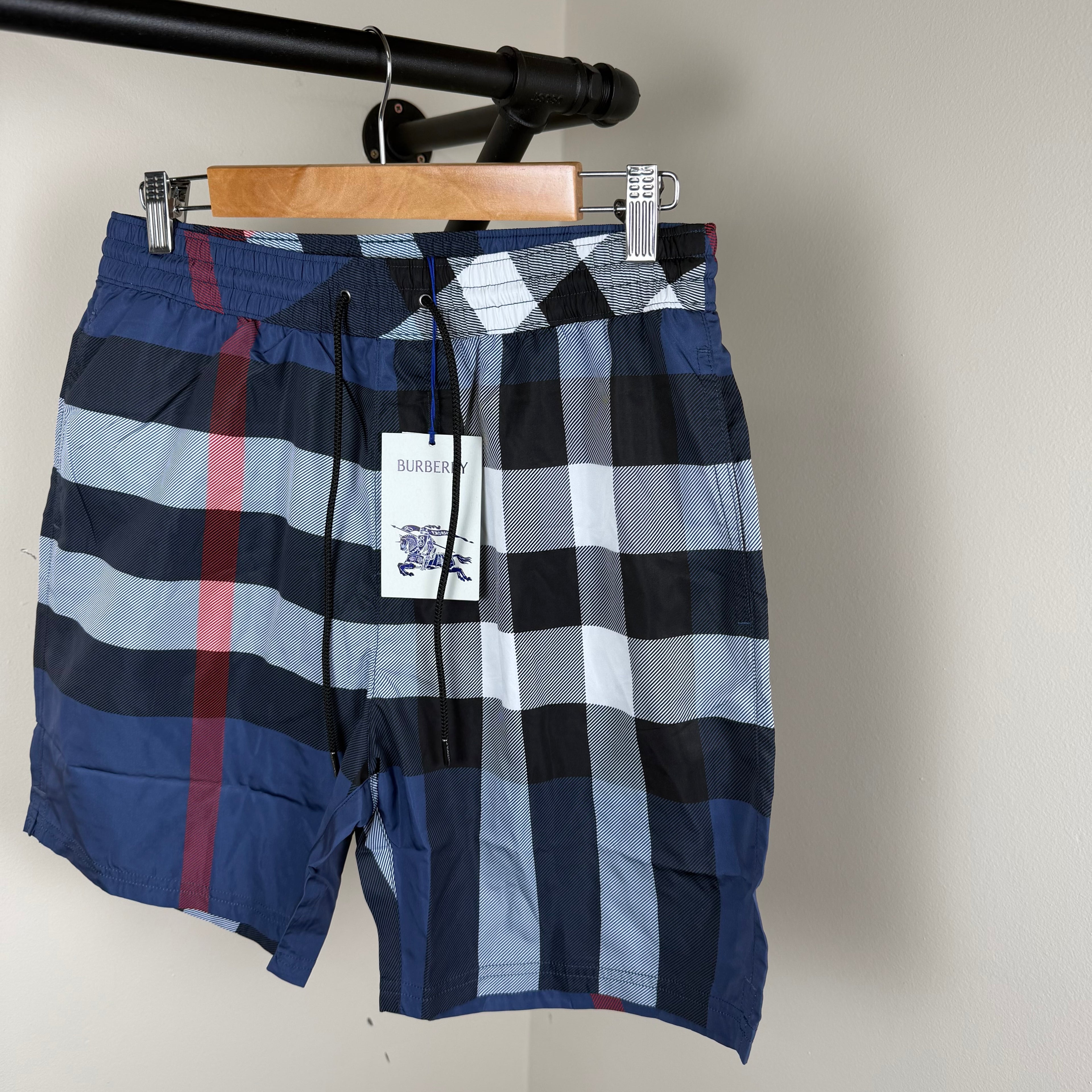 Burberry Blue Check Swimming Shorts - Medium