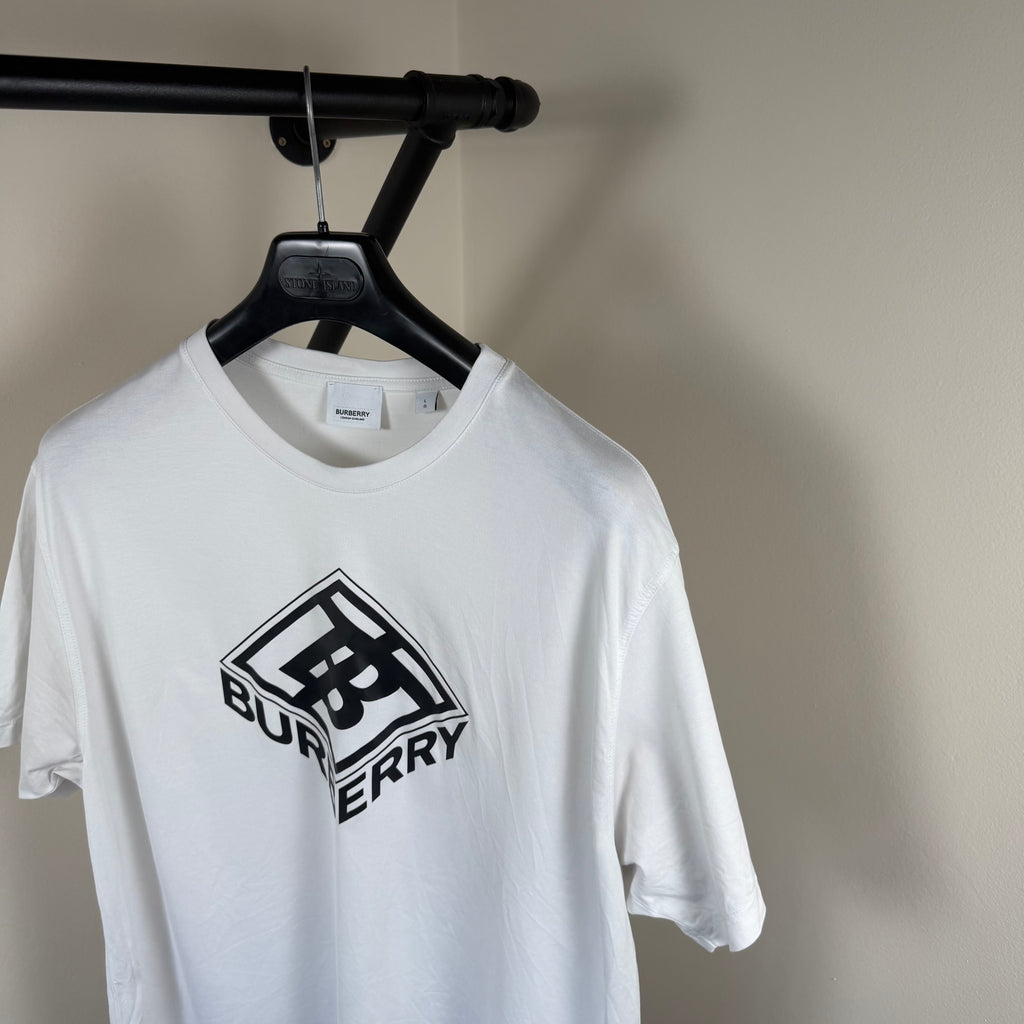 Burberry Box Logo Print T-Shirt White - XL 23’’
