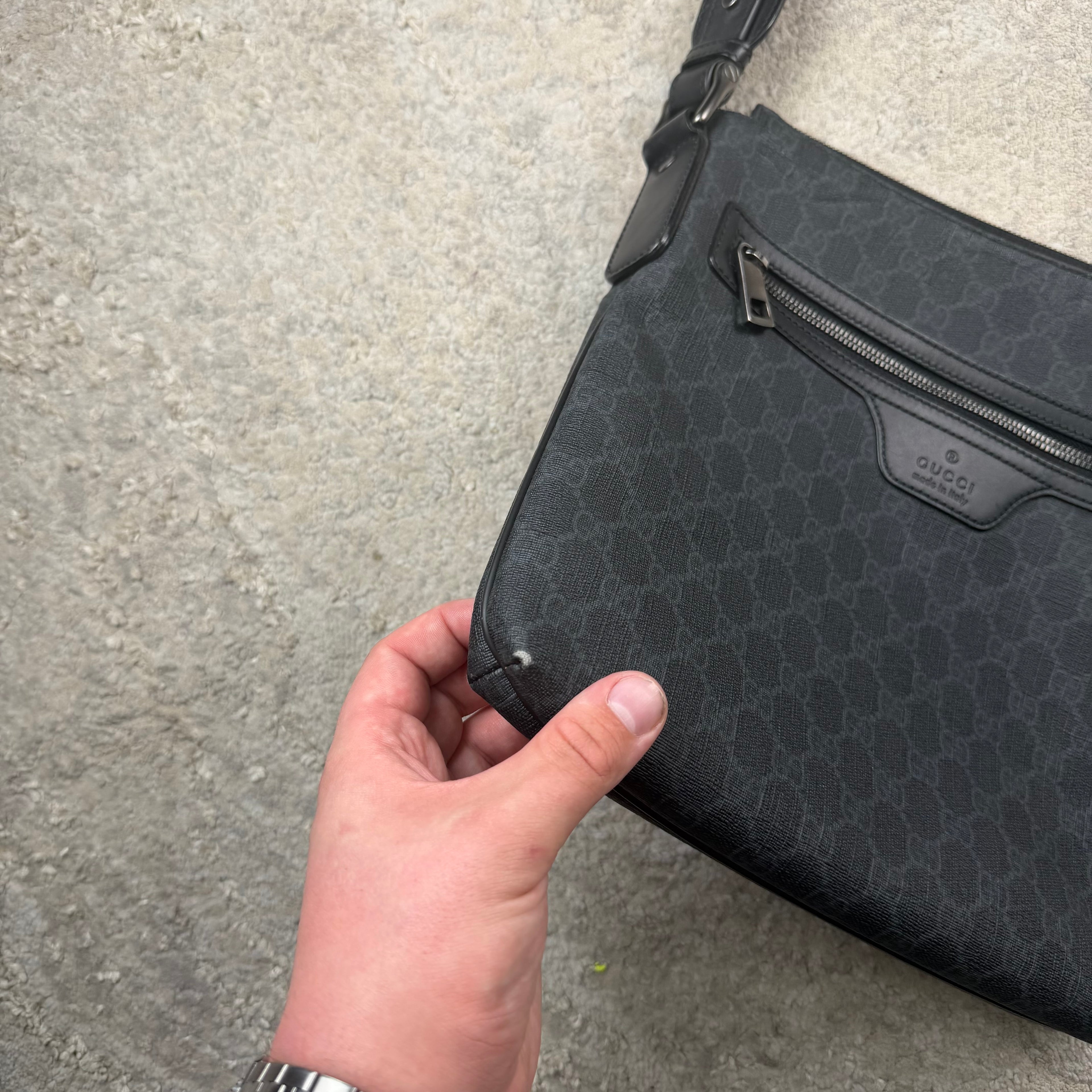 Gucci GG Grey Messenger Bag - Larger Model
