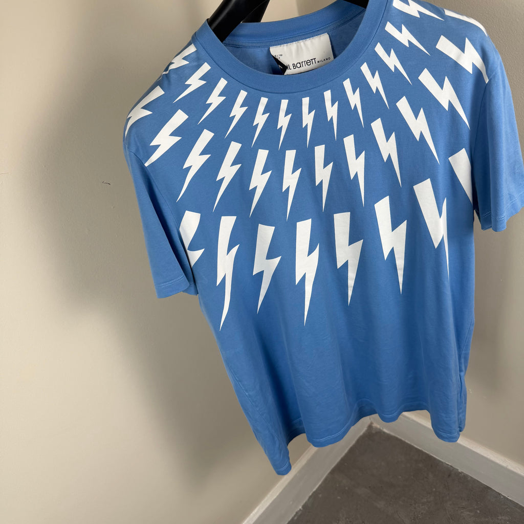 Neil Barrett Lightning Blue T-Shirt - Medium 20.5’’
