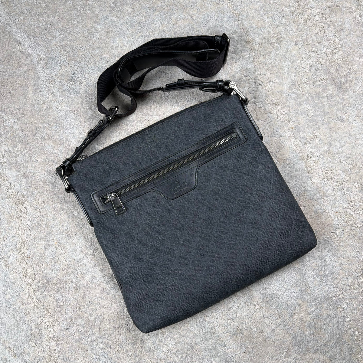 Gucci Black Monogram Messenger Bag