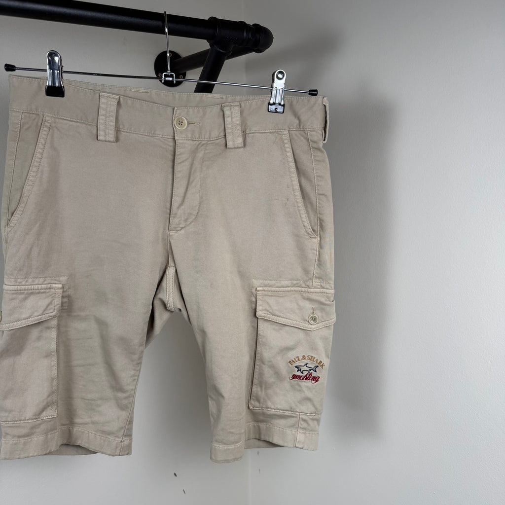 Paul & Shark Biege Cargo Shorts - Small
