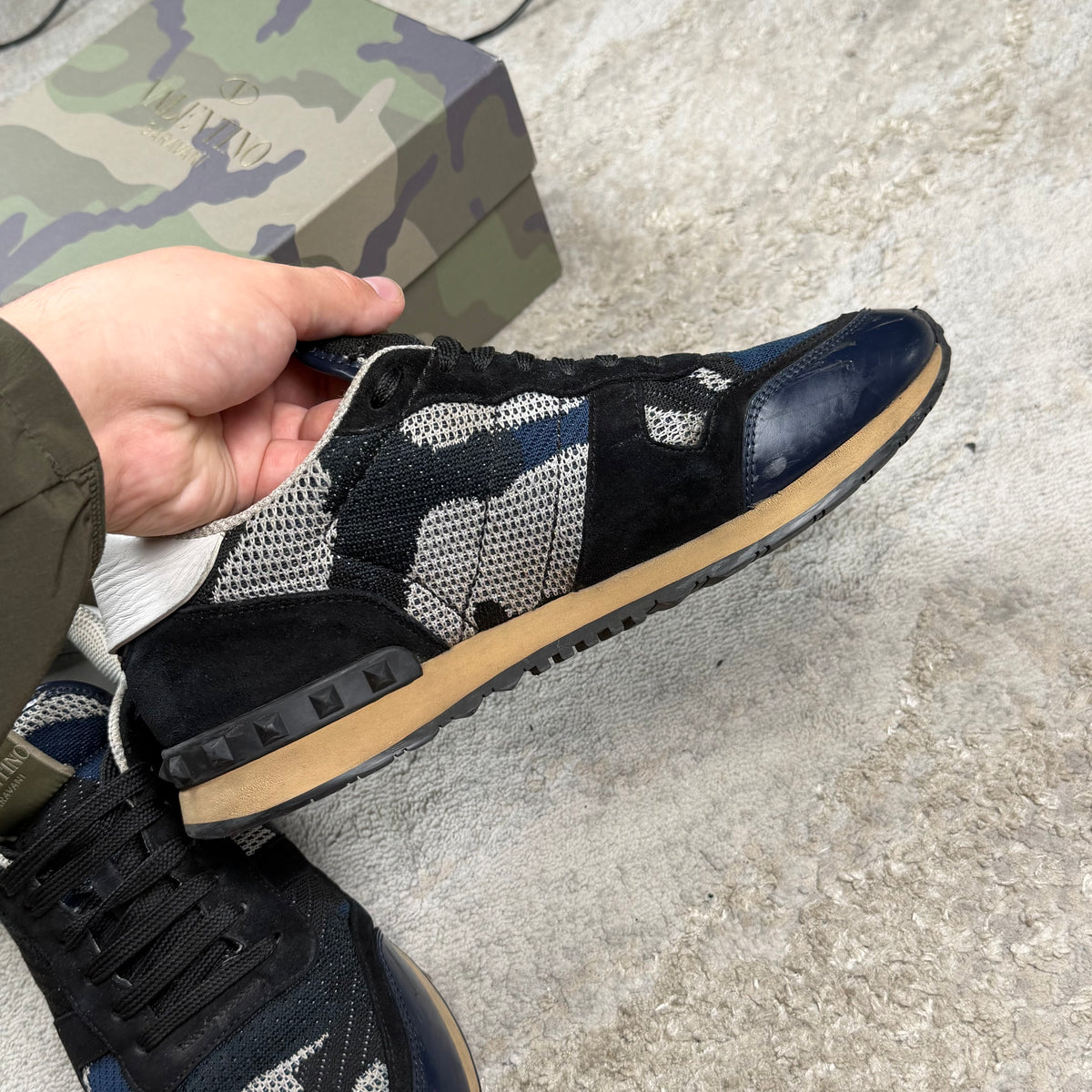 Valentino Garavani Mesh Blue Camo Trainer’s - Fit 7.5/8UK