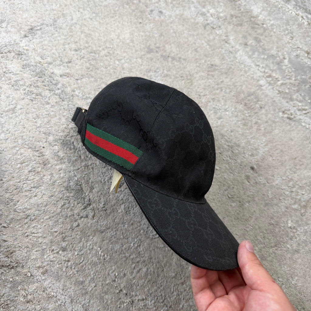 Gucci Black Canvas Cap - Medium (58cm)