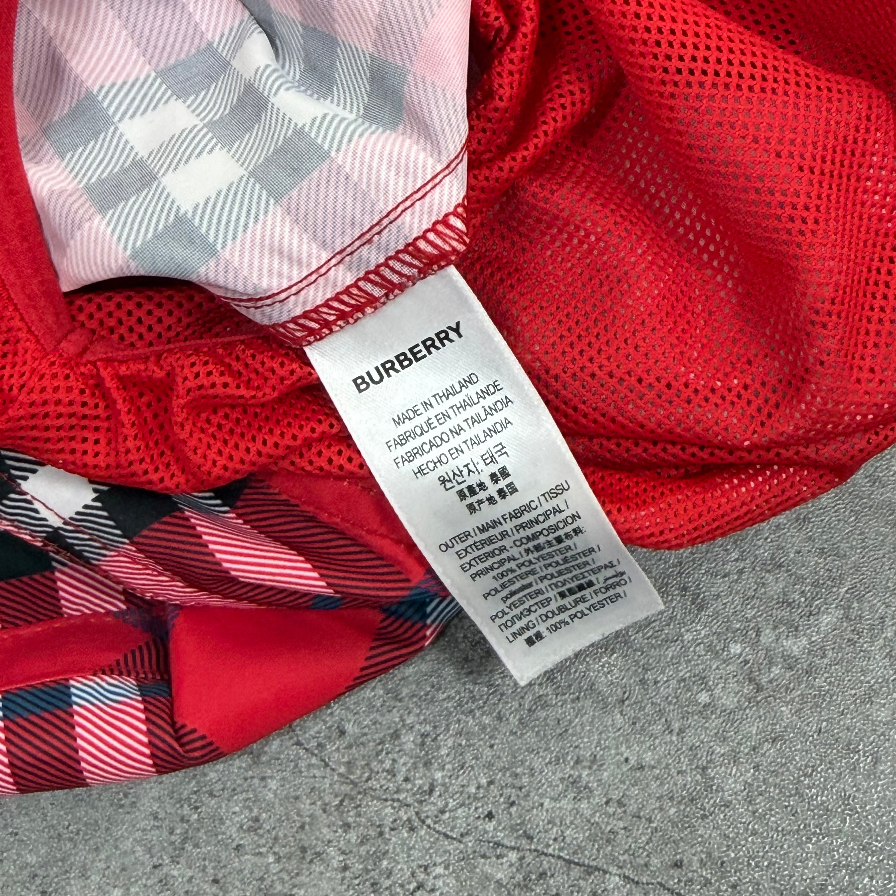 Burberry Red Check Swimming Shorts - Large