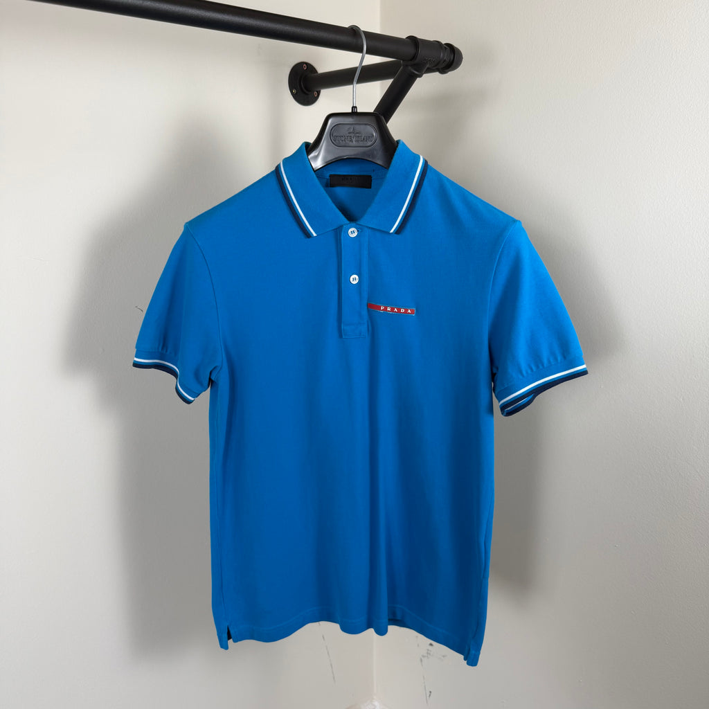Prada Blue Short Sleeve Polo Shirt - XS 17.5’’