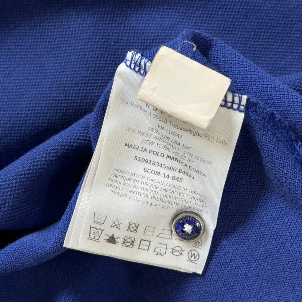 Moncler Blue Short Sleeve Polo Shirt - Medium 20’’