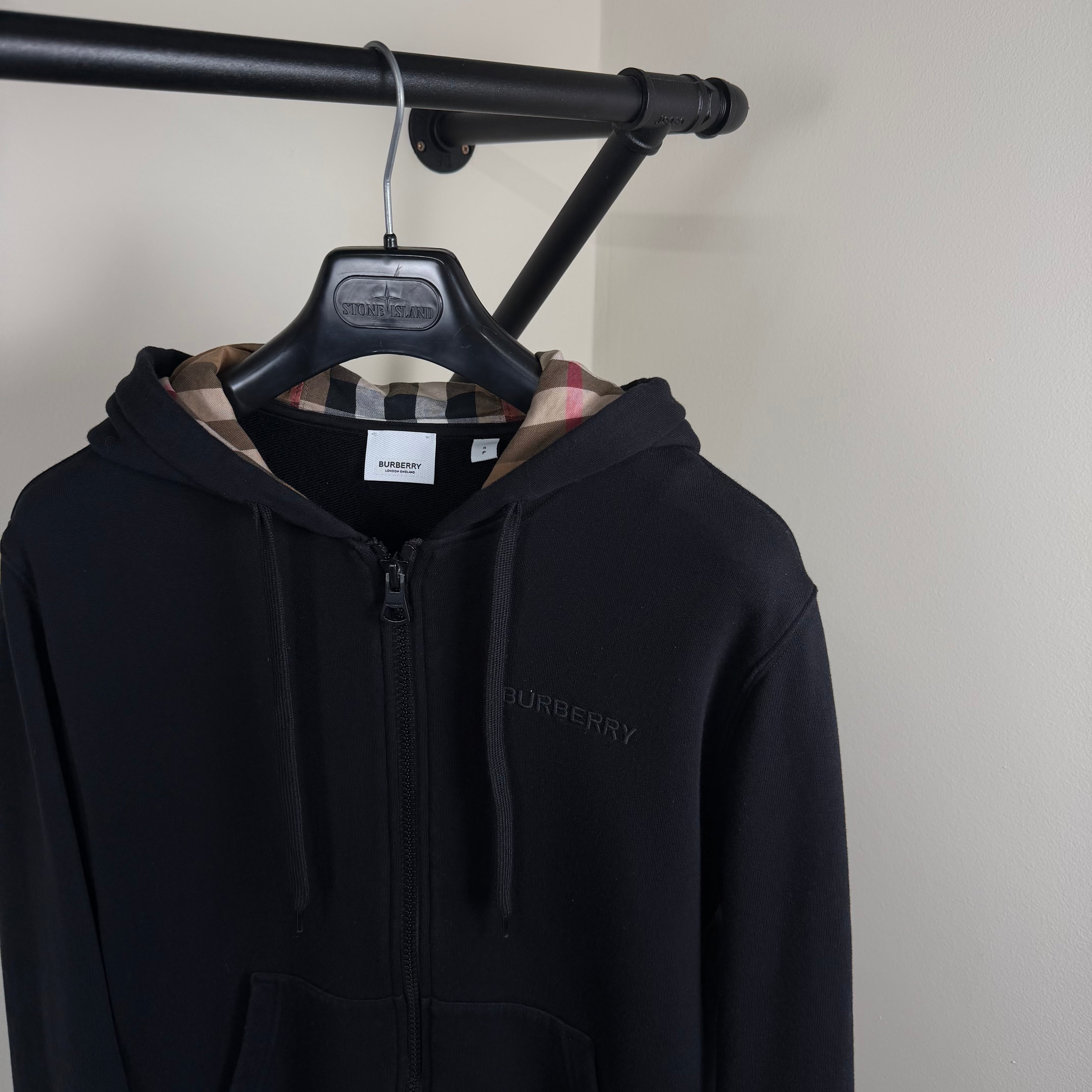 Burberry Zip Up Check Hood Hoodie - Medium 21’’