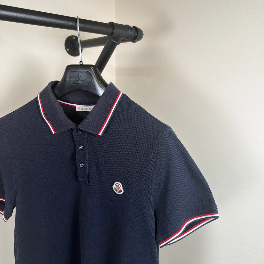Moncler Navy Polo Shirt - Small 18.5’’