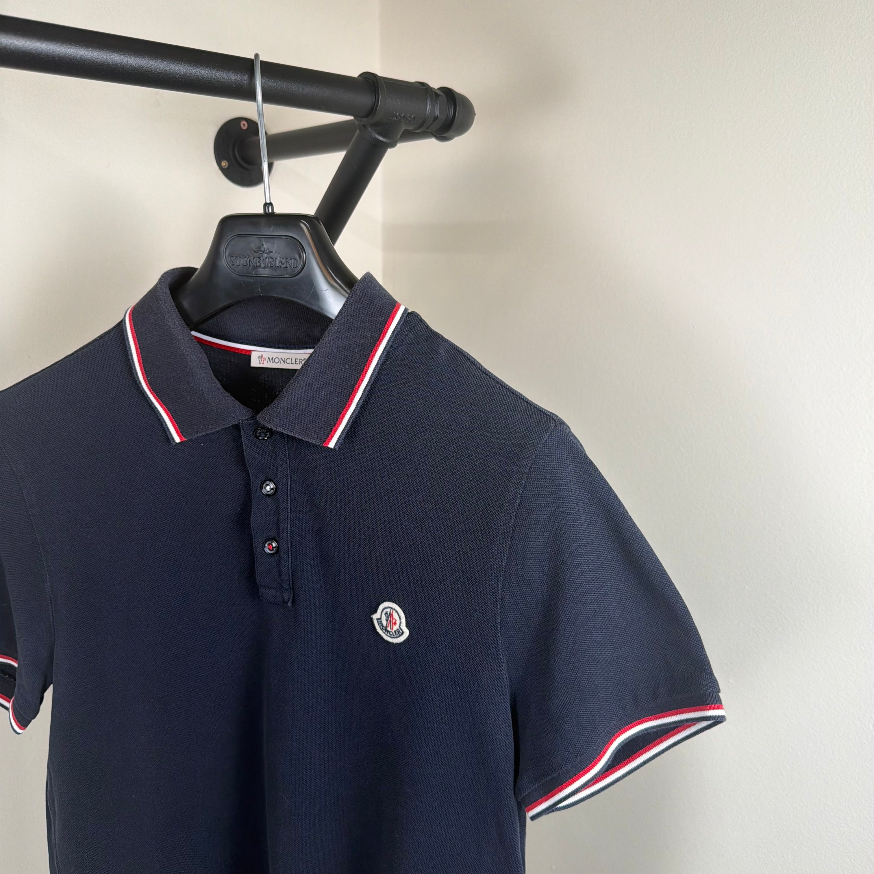 Moncler Navy Polo Shirt - Small 18.5’’