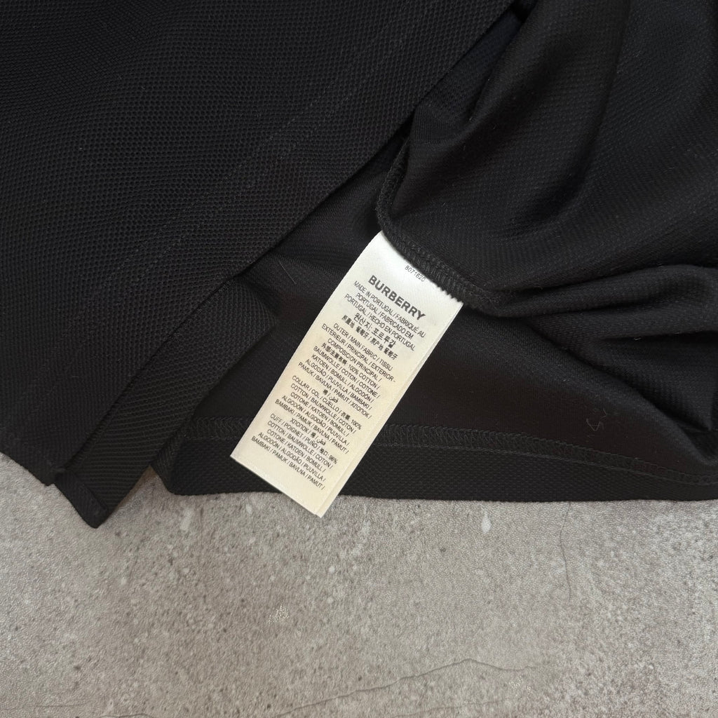 Burberry Check Black Polo Shirt - Medium 20’’