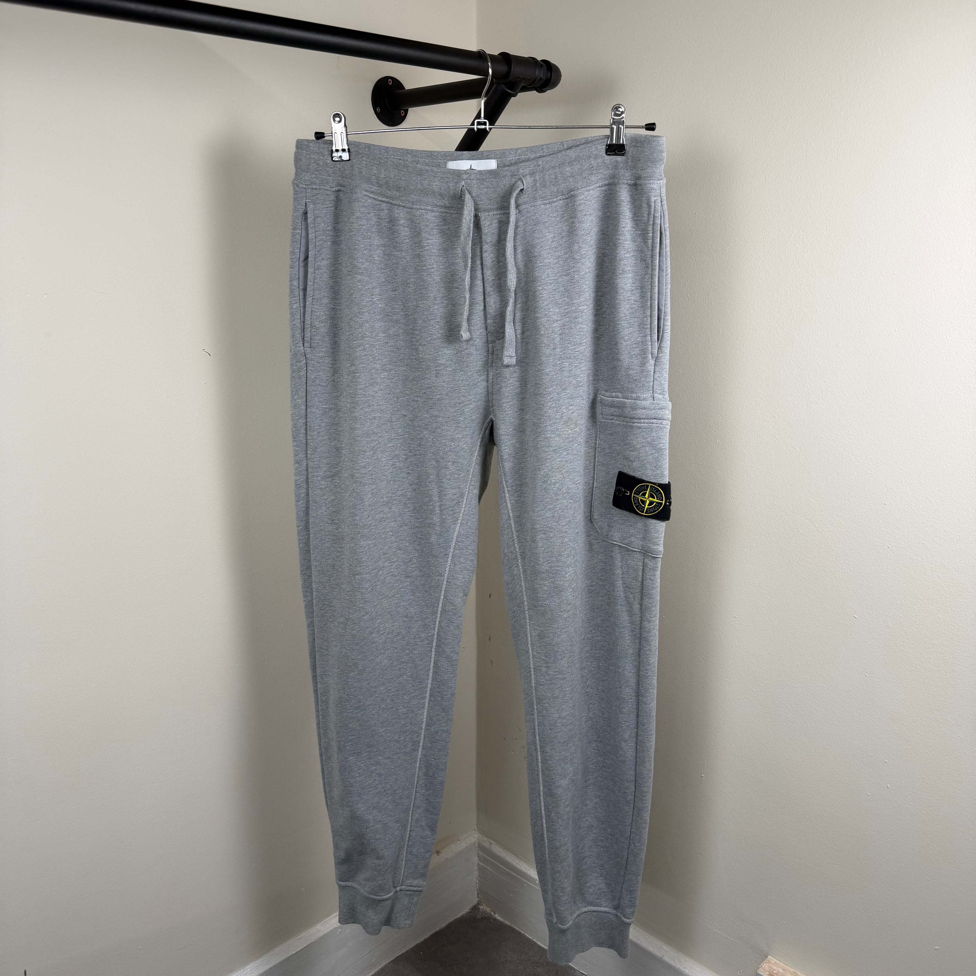 Stone Island Grey Cotten Joggers - Large