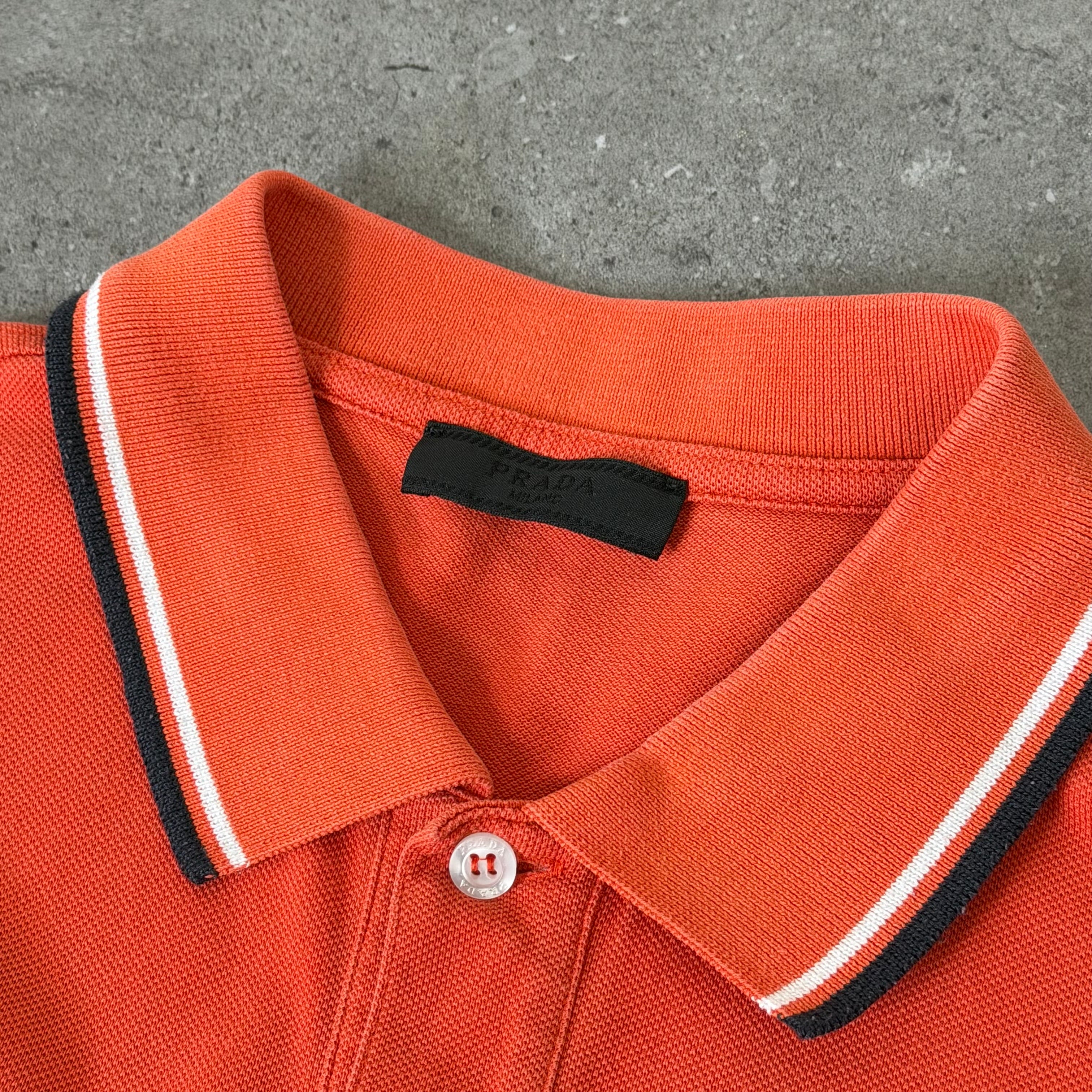 Prada Orange Short Sleeve Polo Shirt - Large 20.5’’