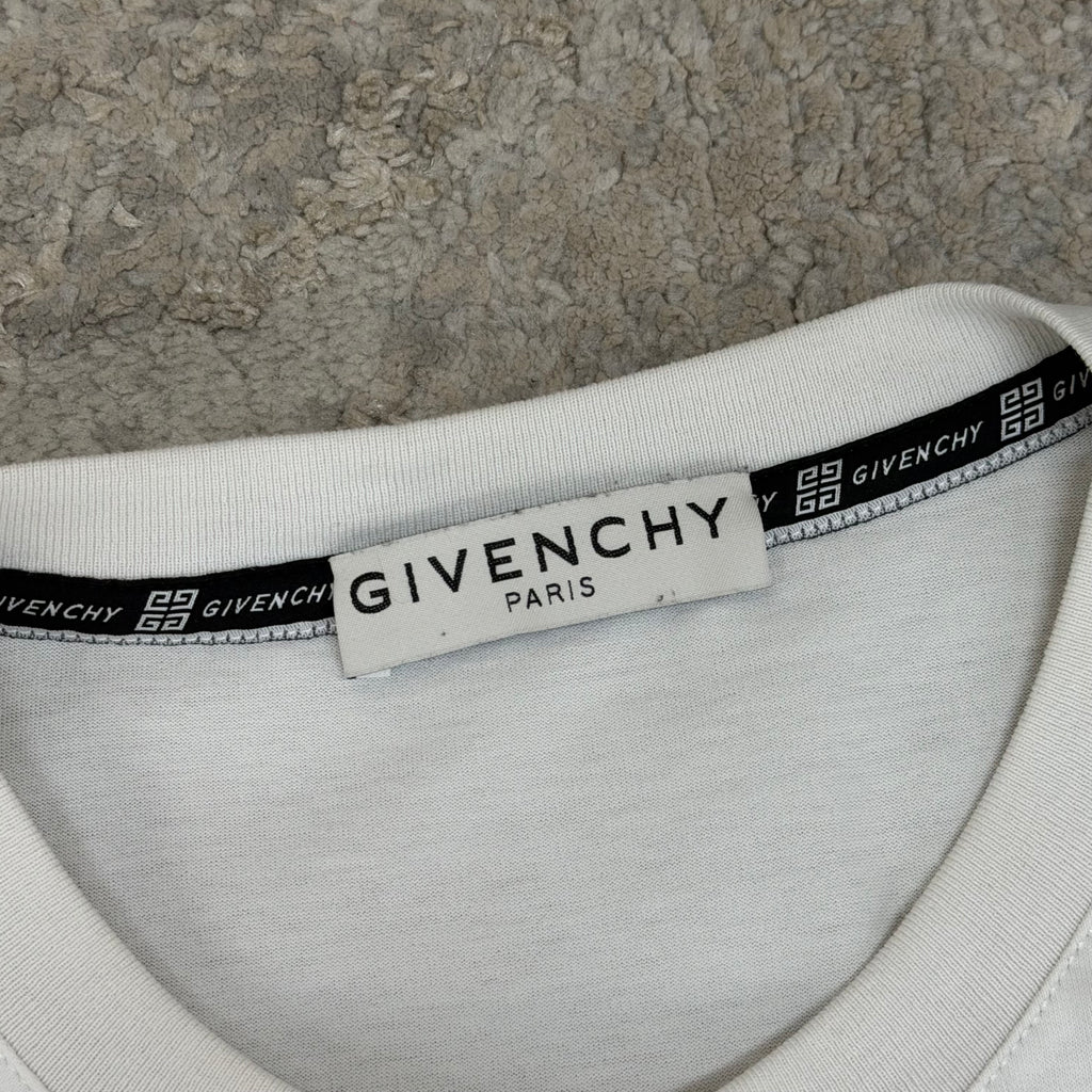 Givenchy Cracked Logo White T-Shirt - Small 19’’