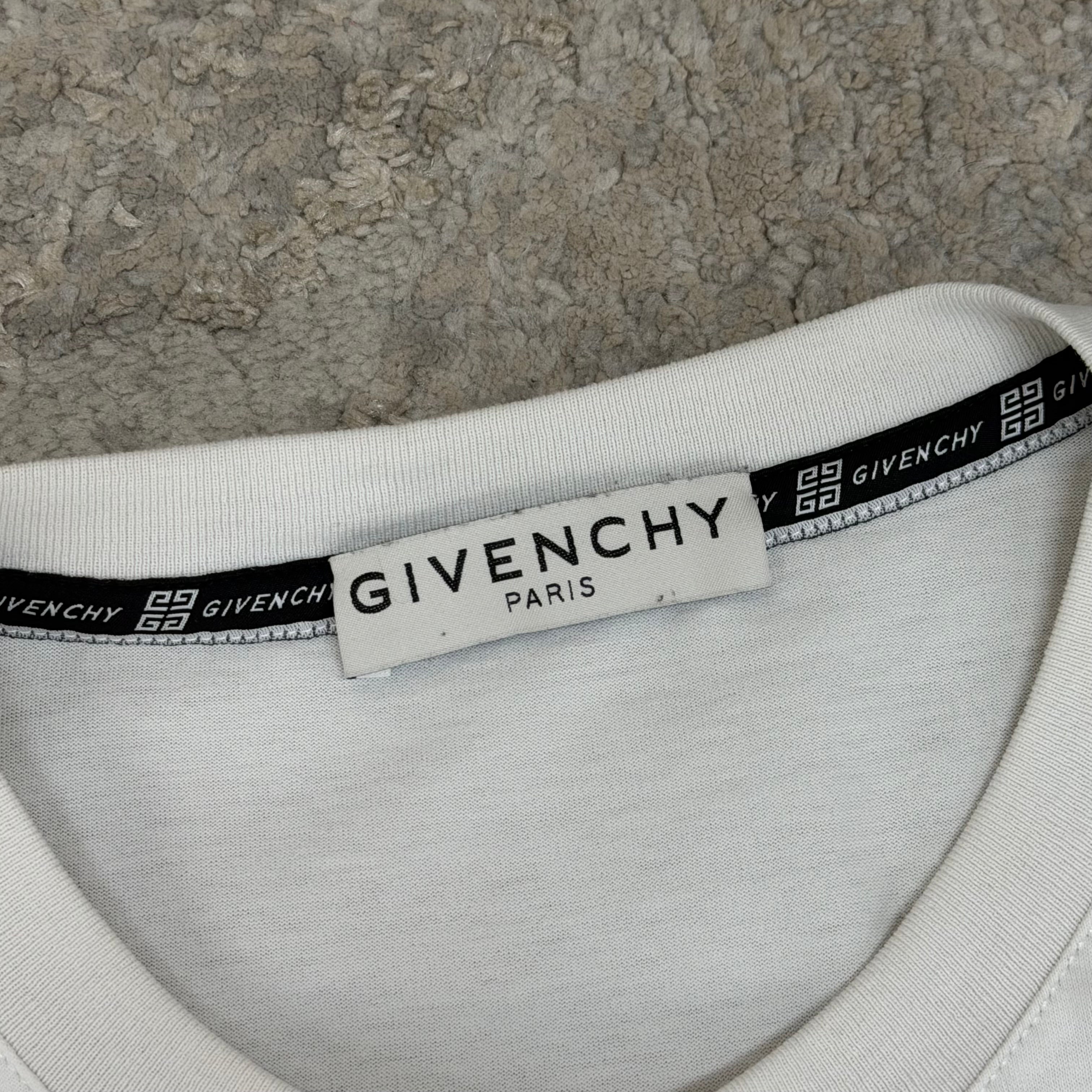 Givenchy Cracked Logo White T-Shirt - Small 19’’
