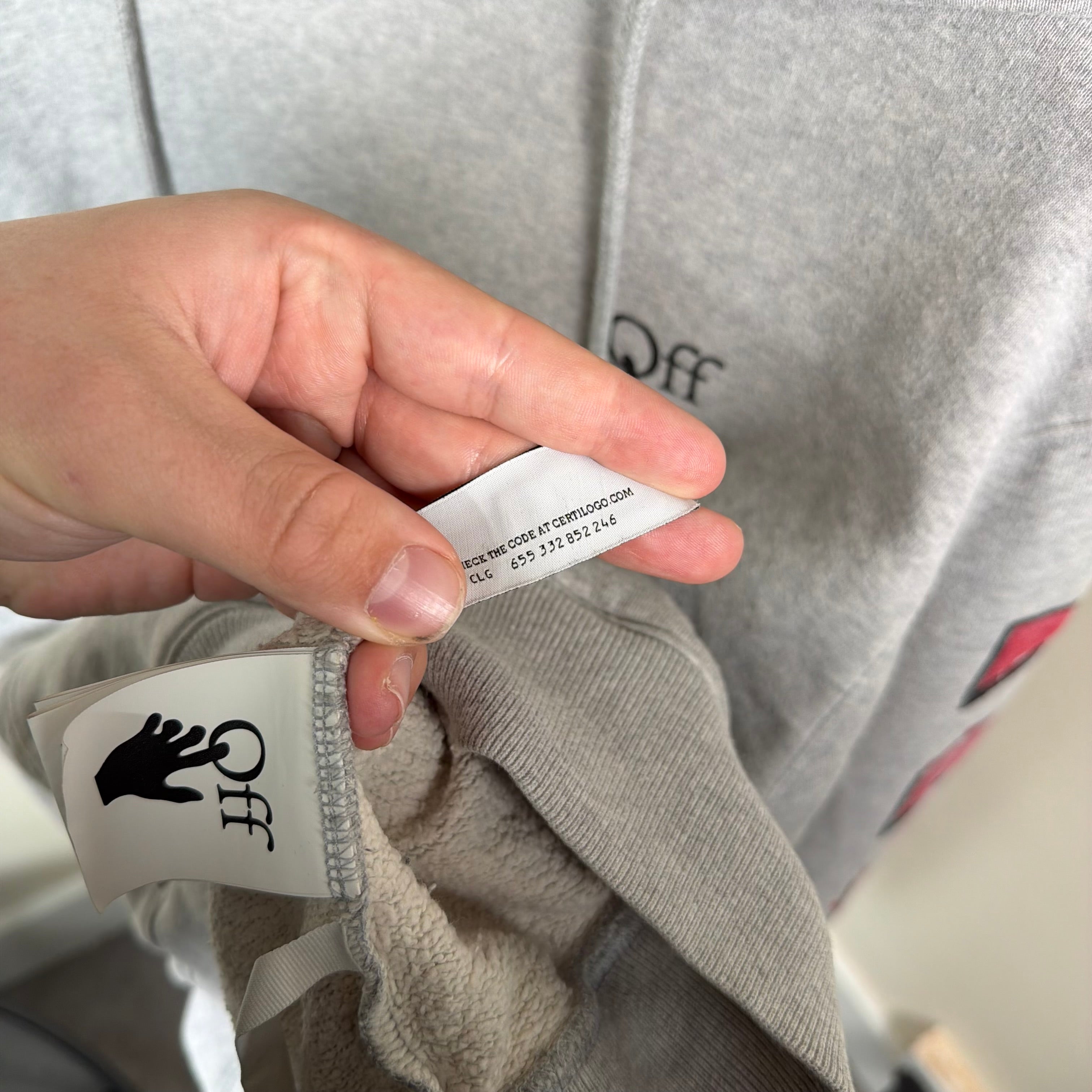 Off White Arrow Grey Hoodie - Medium 23’’