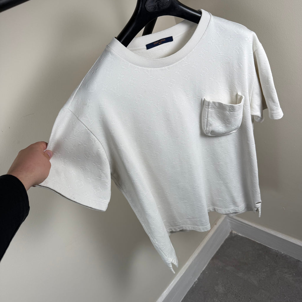 Louis Vuitton White Monogram Pocket T-Shirt - Large 23’’
