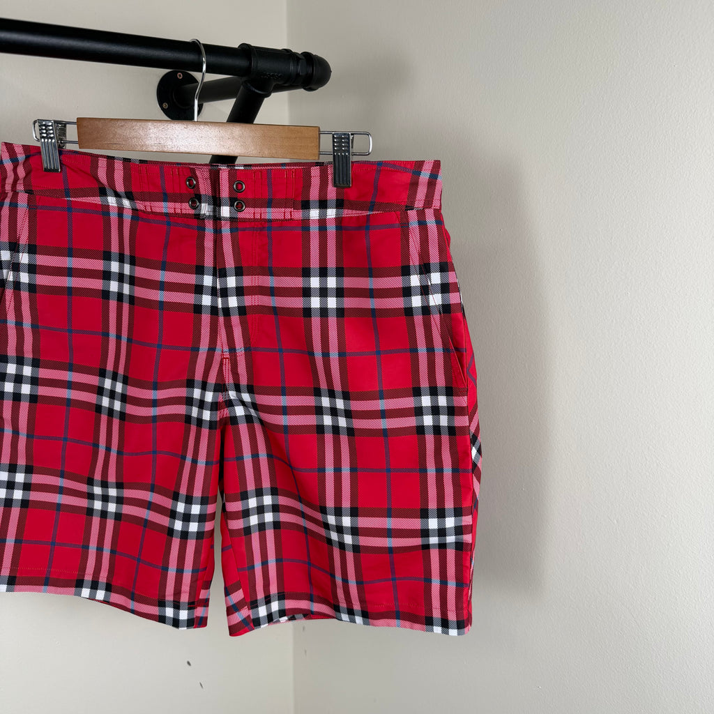 Burberry Red Check Swimming Shorts - Large