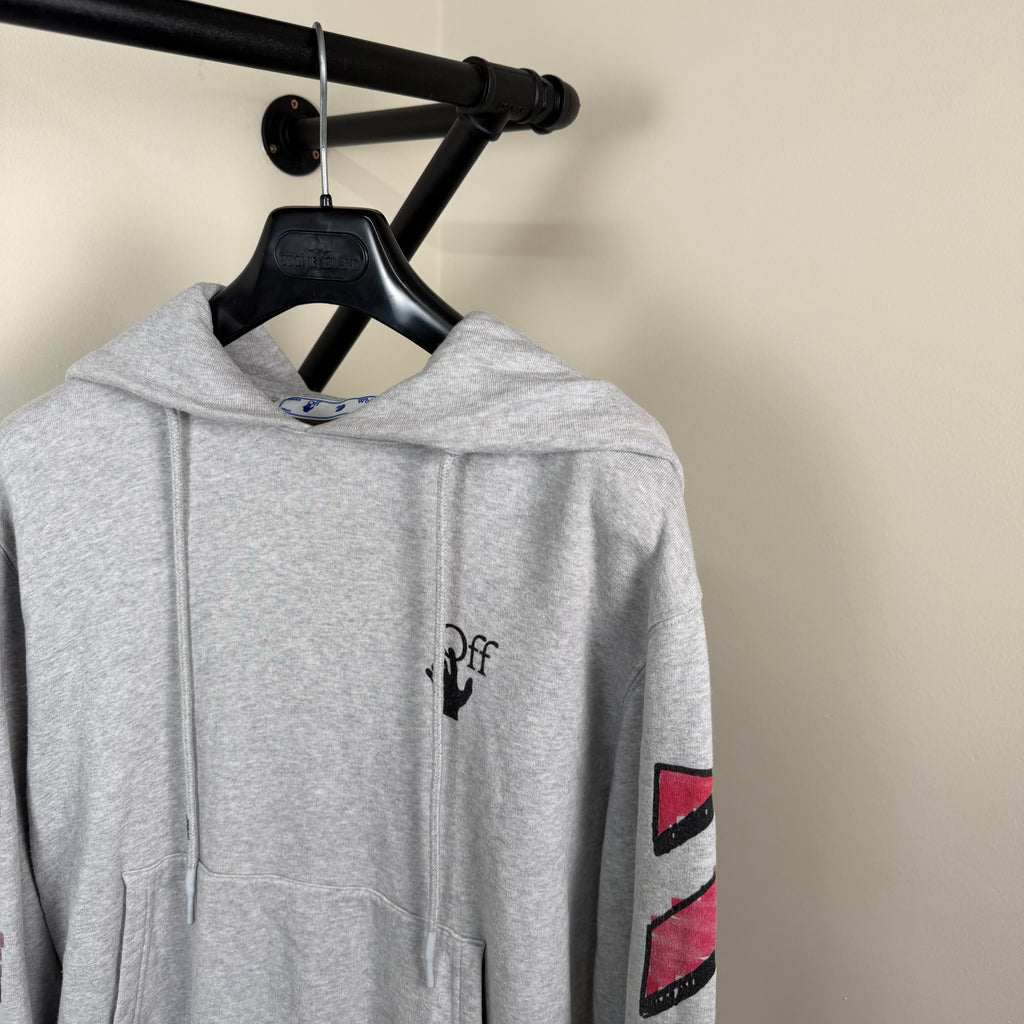 Off White Arrow Grey Hoodie - Medium 23’’