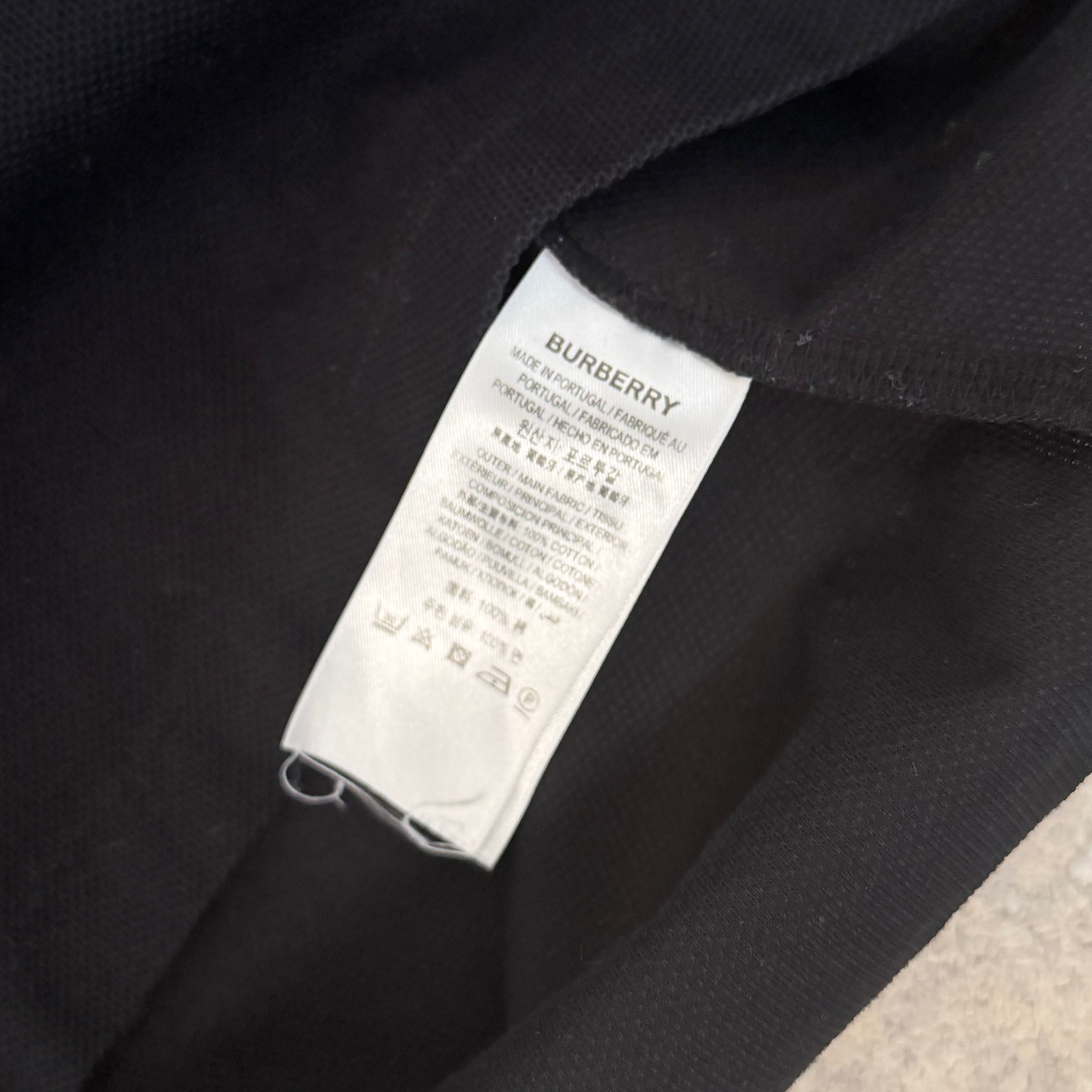 Burberry Spellout Black Polo Shirt - Large 22’’