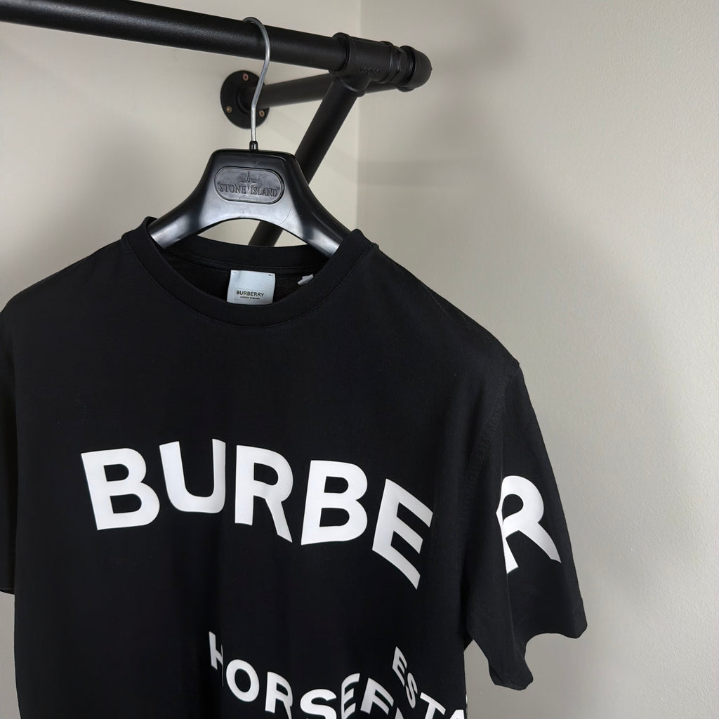 Burberry Horseferry Black Print T-Shirt -  Medium 21.5’’