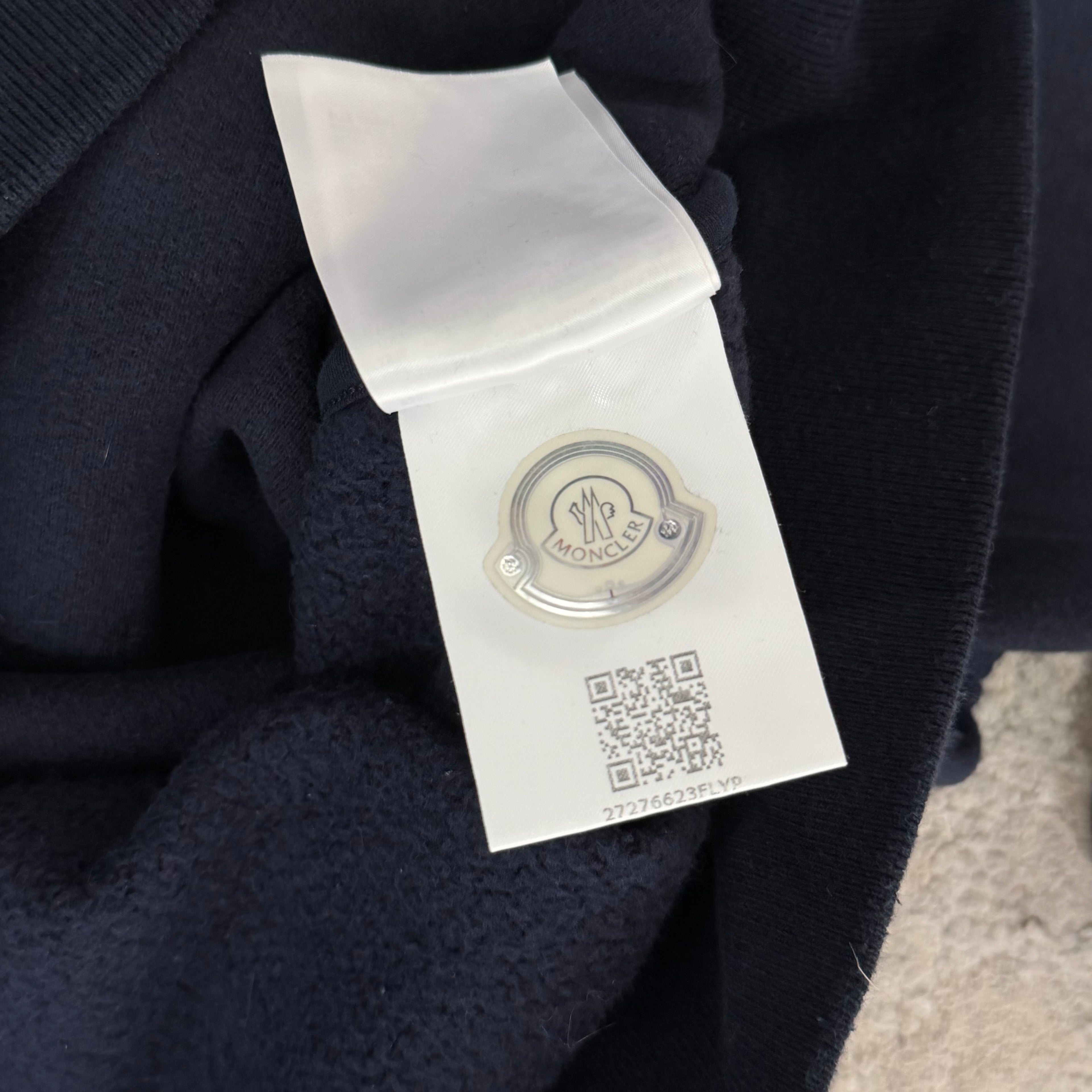 Moncler Double Badge Navy Zip Up Hoodie - XL 23’’