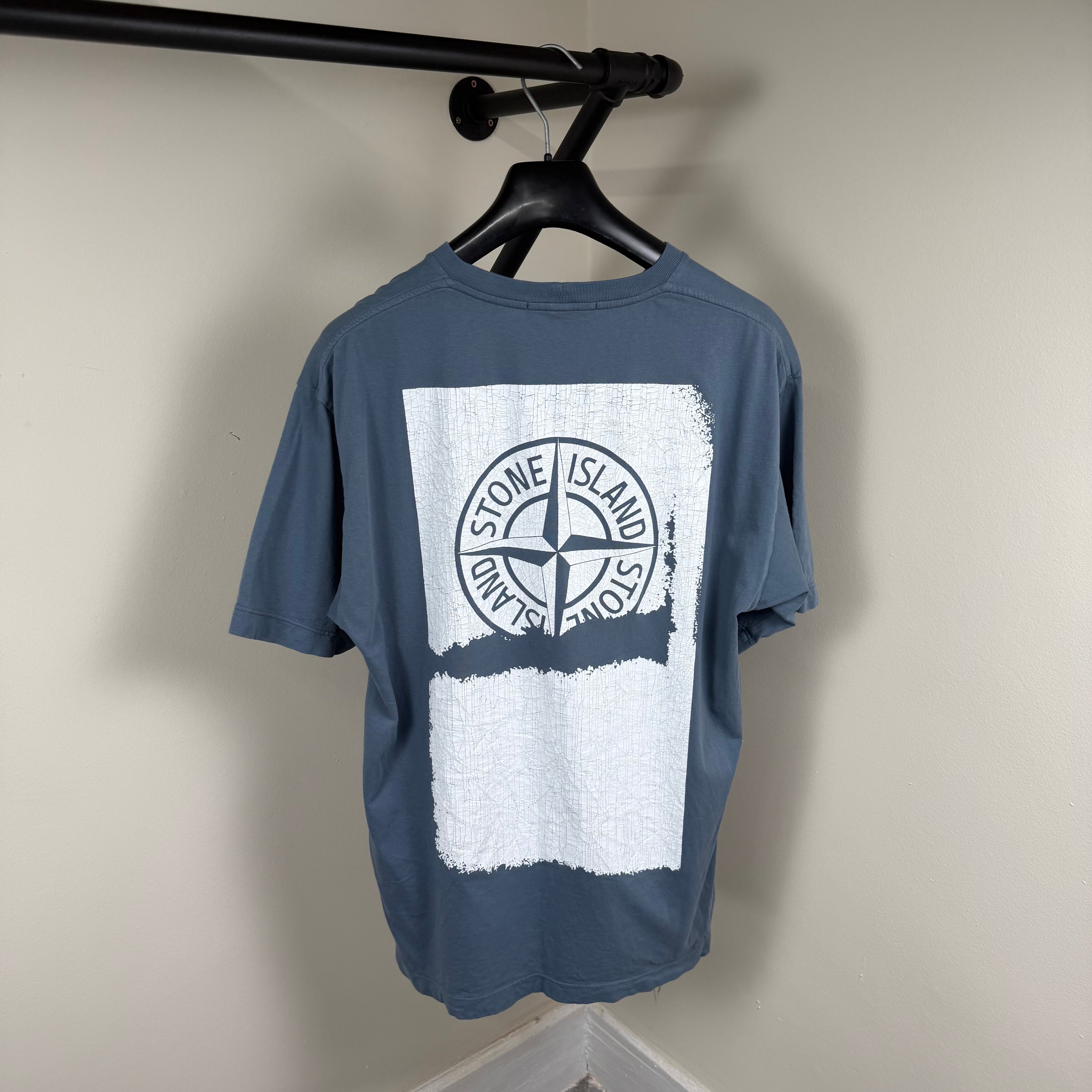 Stone Island Blue Graphic T-Shirt - Large 22’’