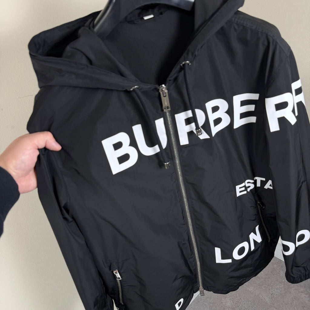 Burberry Horseferry Black Windbreaker - XL 25.5’’