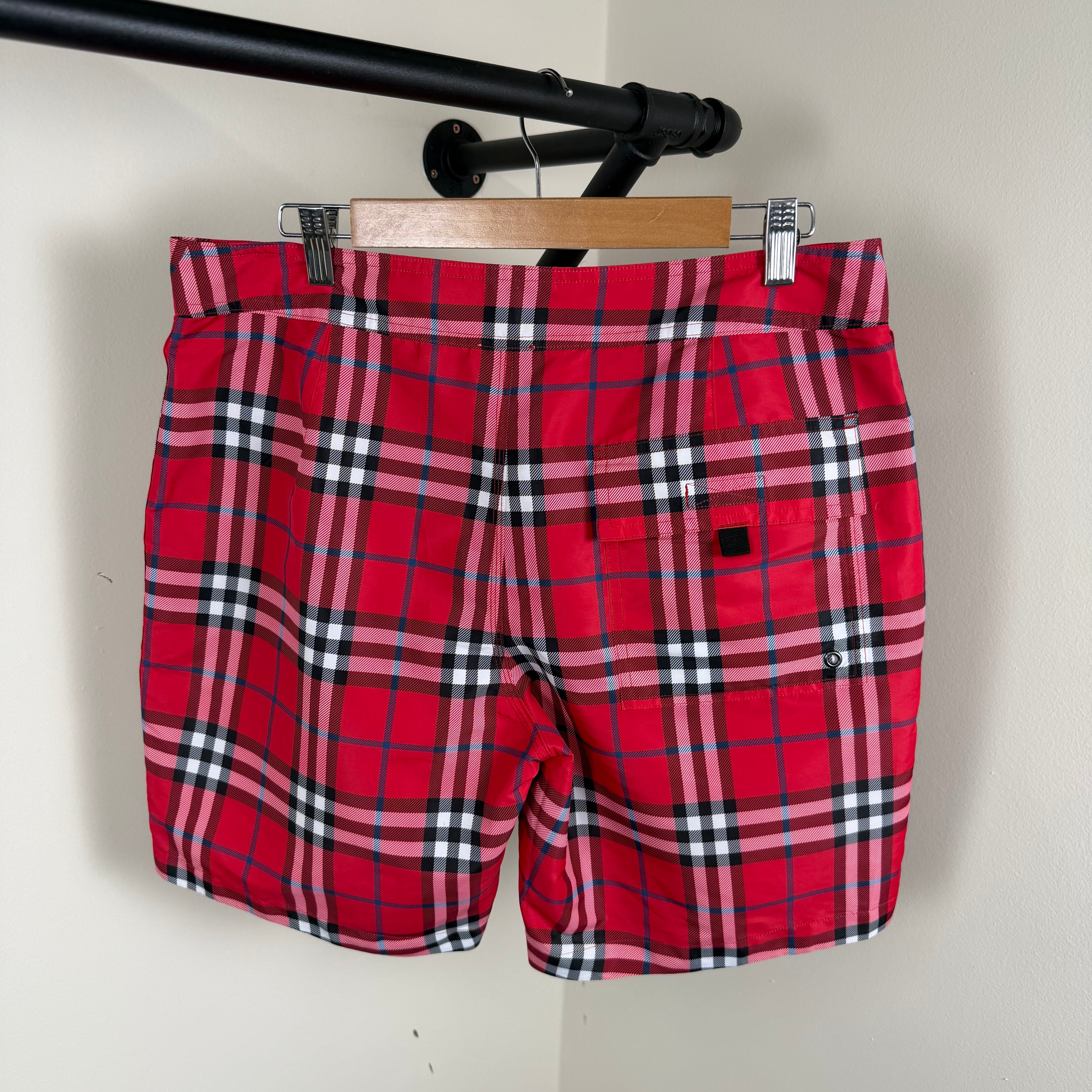 Burberry Red Check Swimming Shorts - Large