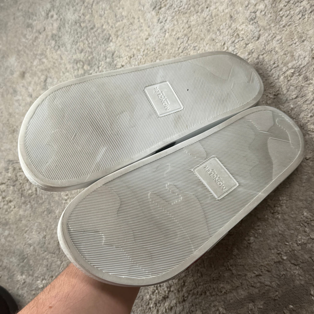 Moncler White Basile Logo Slider’s - 7UK