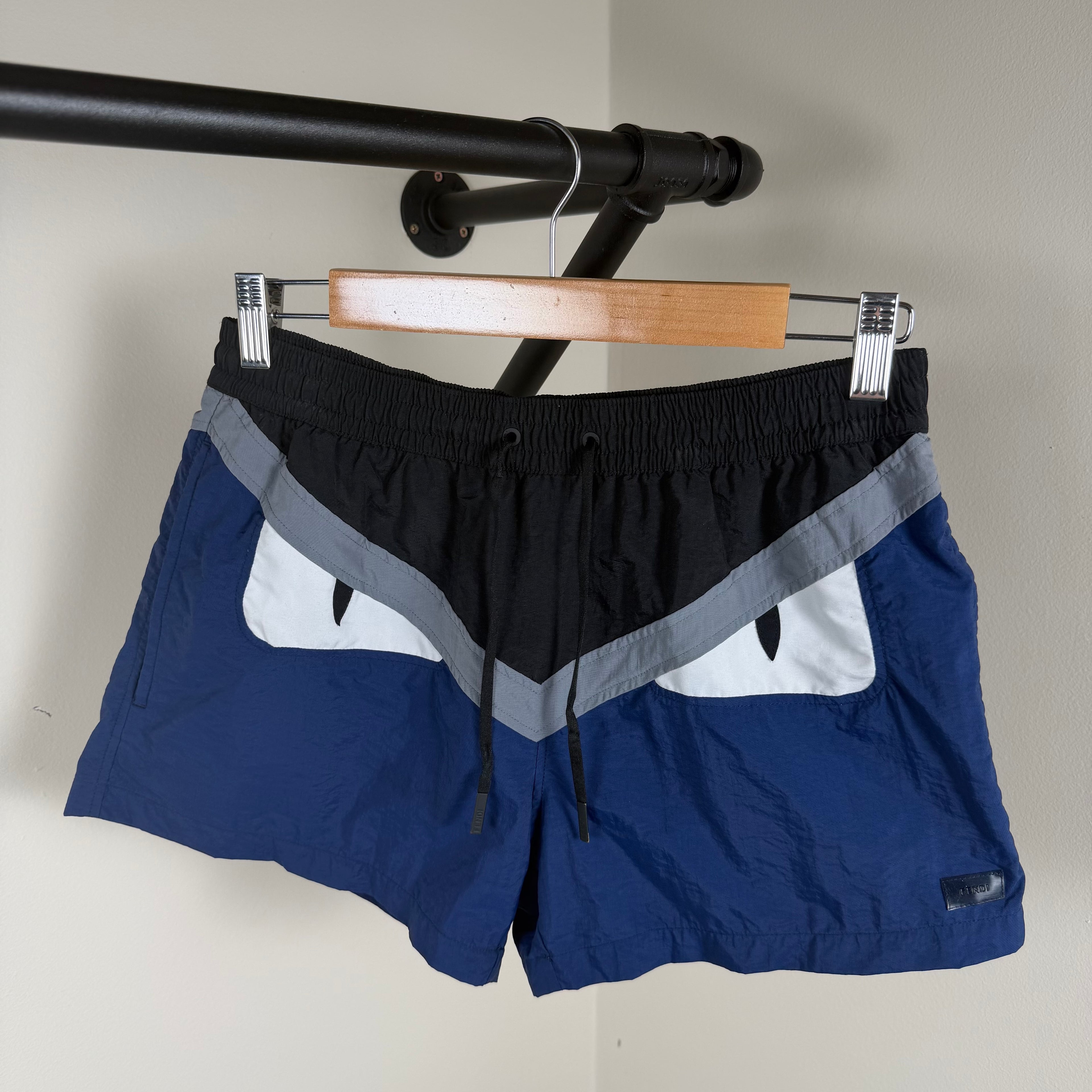 Fendi Bug Eye Blue Swimming Shorts - Small