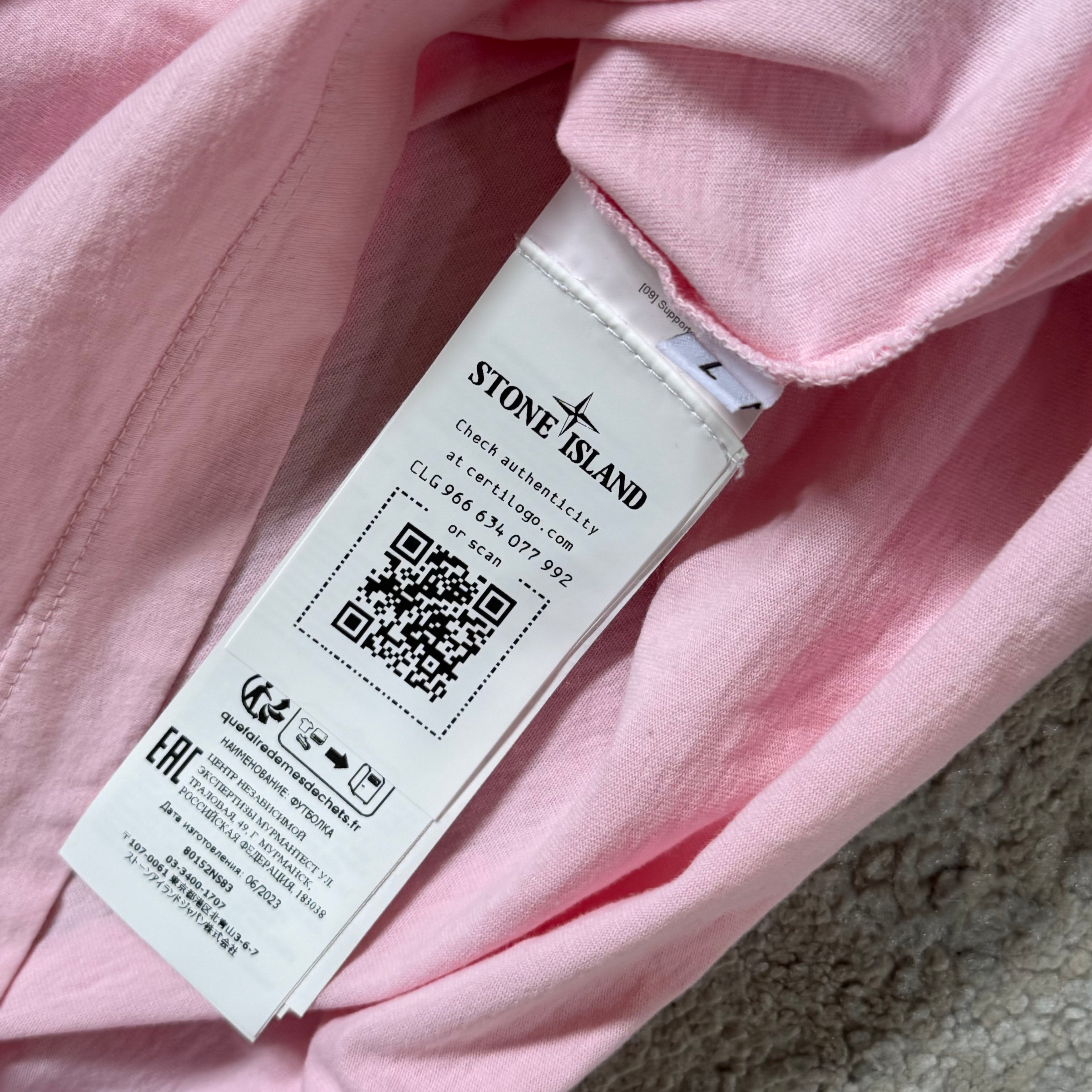 Stone Island Pink Graphic T-Shirt - Medium 19.5’’