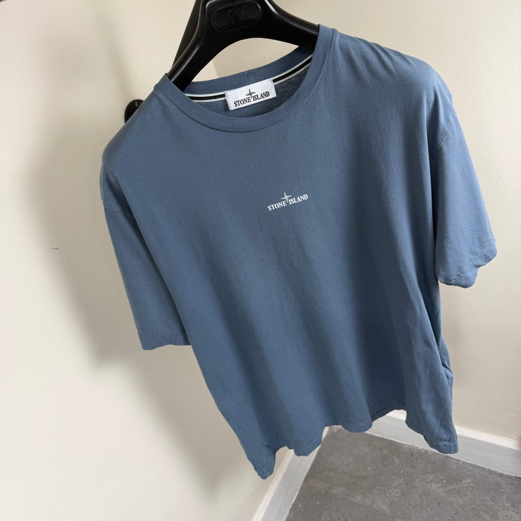 Stone Island Blue Graphic T-Shirt - Large 22’’