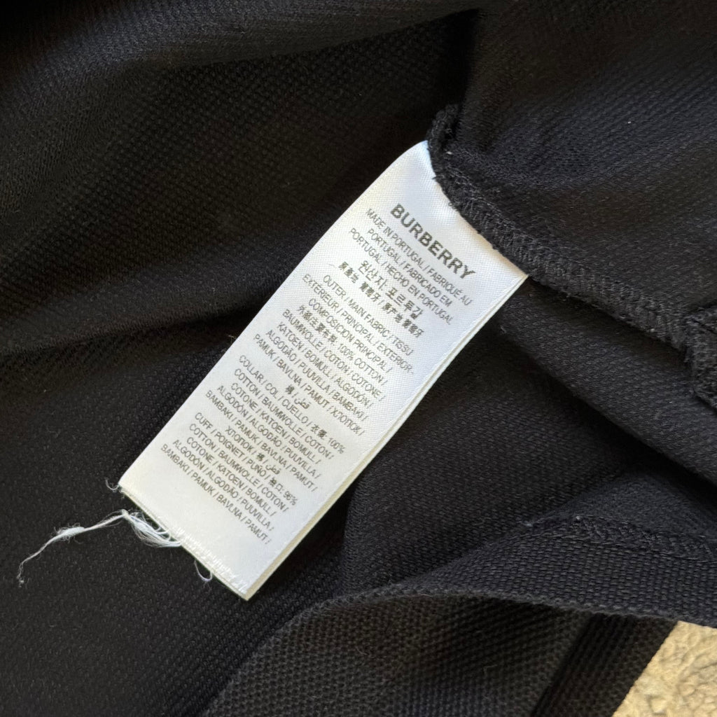 Burberry Check Black Polo Shirt - Large 22’’