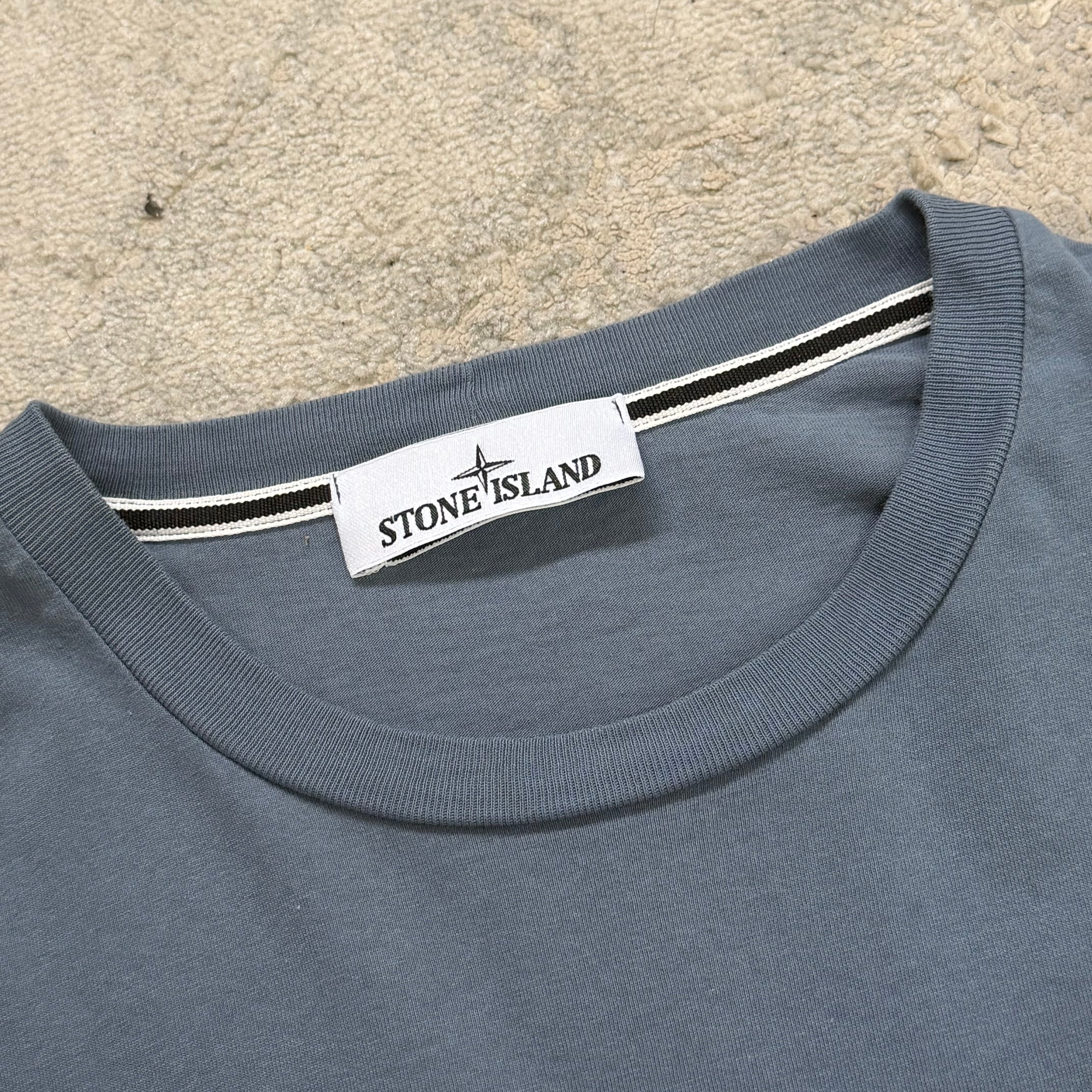 Stone Island Blue Graphic T-Shirt - Large 22’’