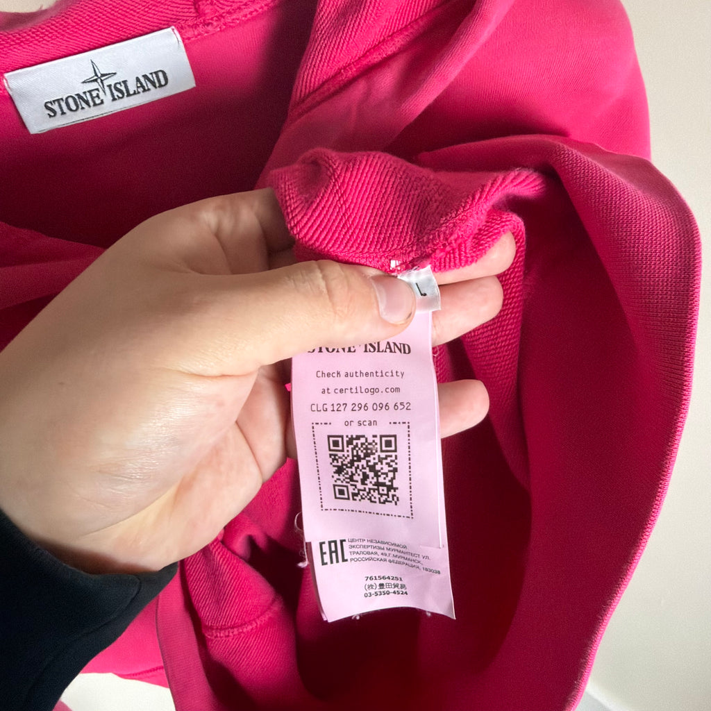 Stone Island Pink Zip Up Hoodie - Large L 24’’